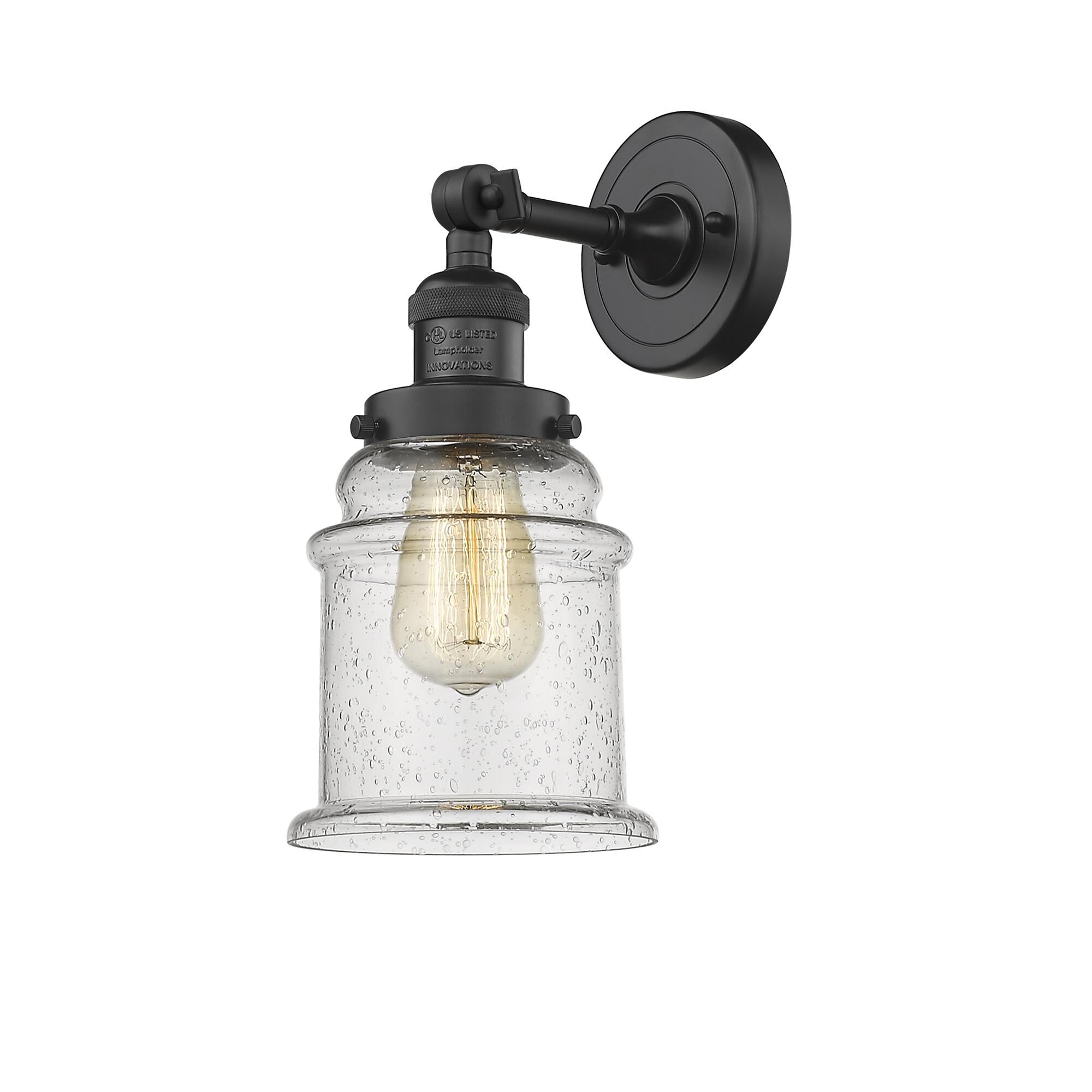 Shown in Matte Black finish and Seedy glass