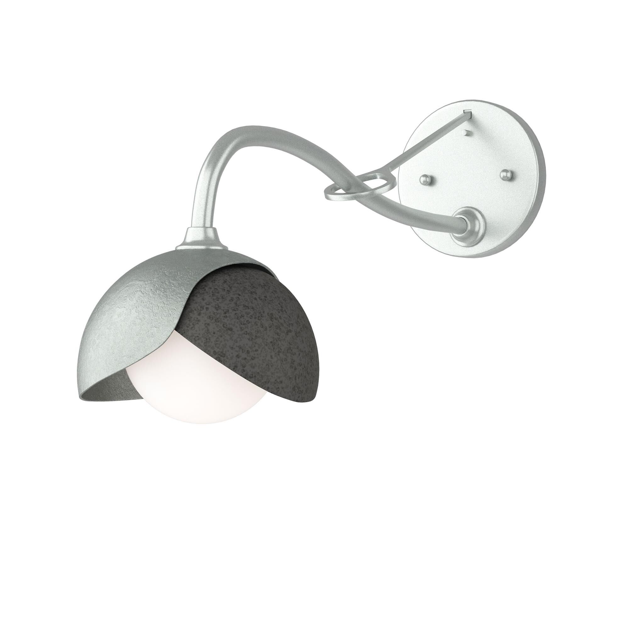 Shown in Vintage Platinum finish and Opal glass and Natural Iron (20) accent