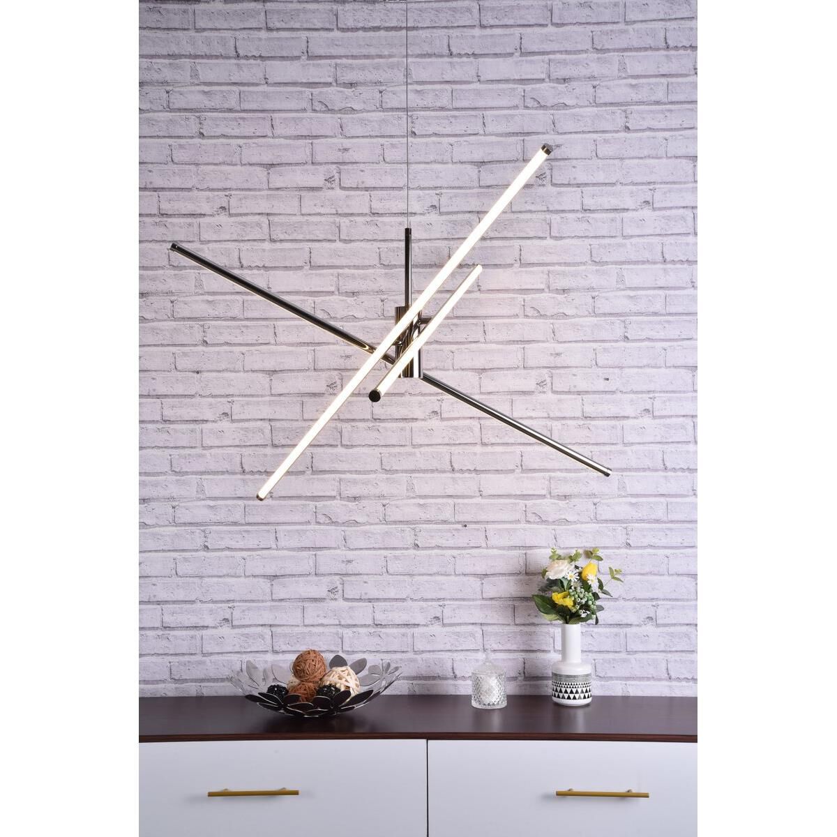 Sonya 43 Inch 3 Light LED Chandelier by Elegant Lighting