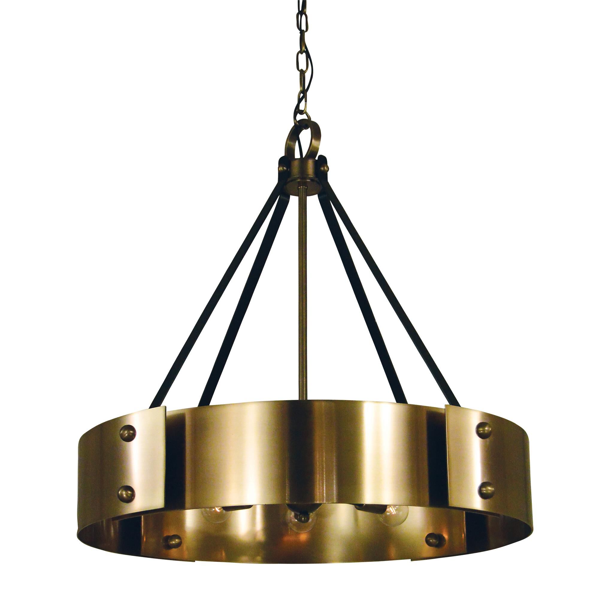 Shown in Antique Brass with Matte Black Accents finish