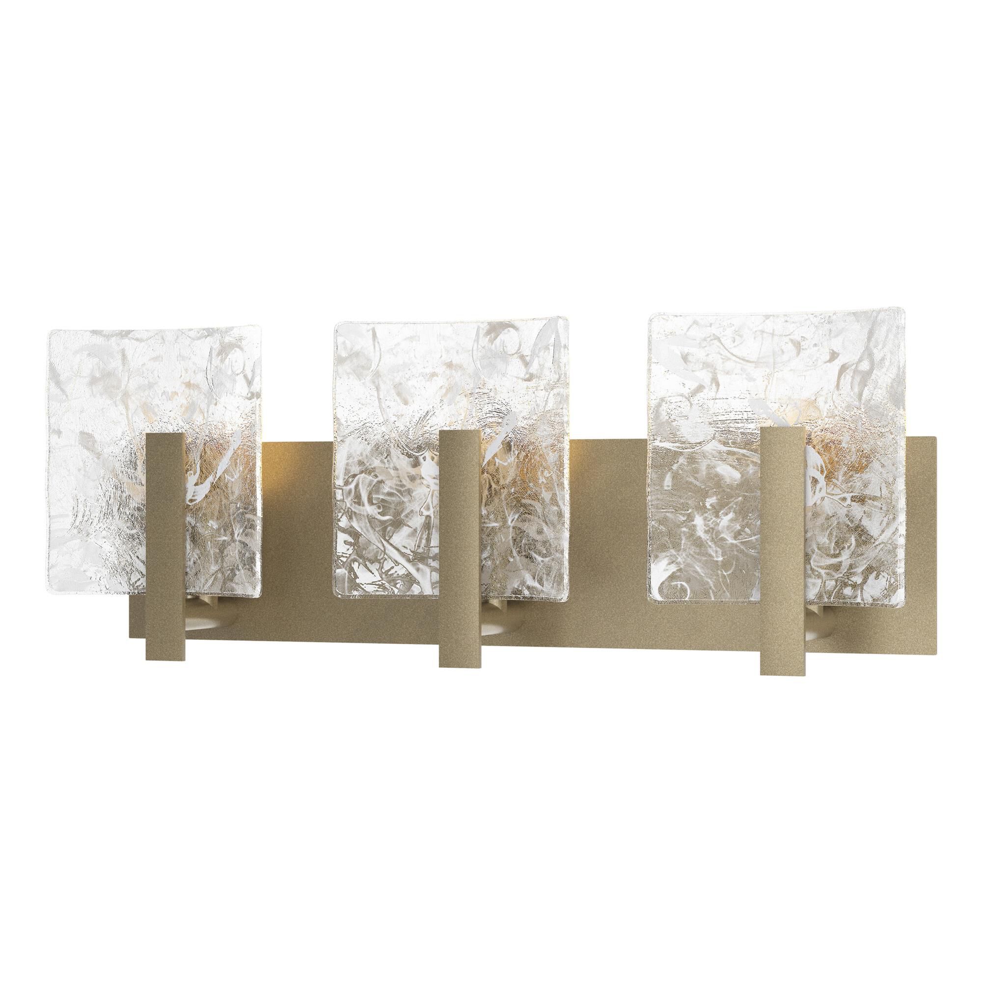 Shown in Soft Gold finish and White Swirl glass