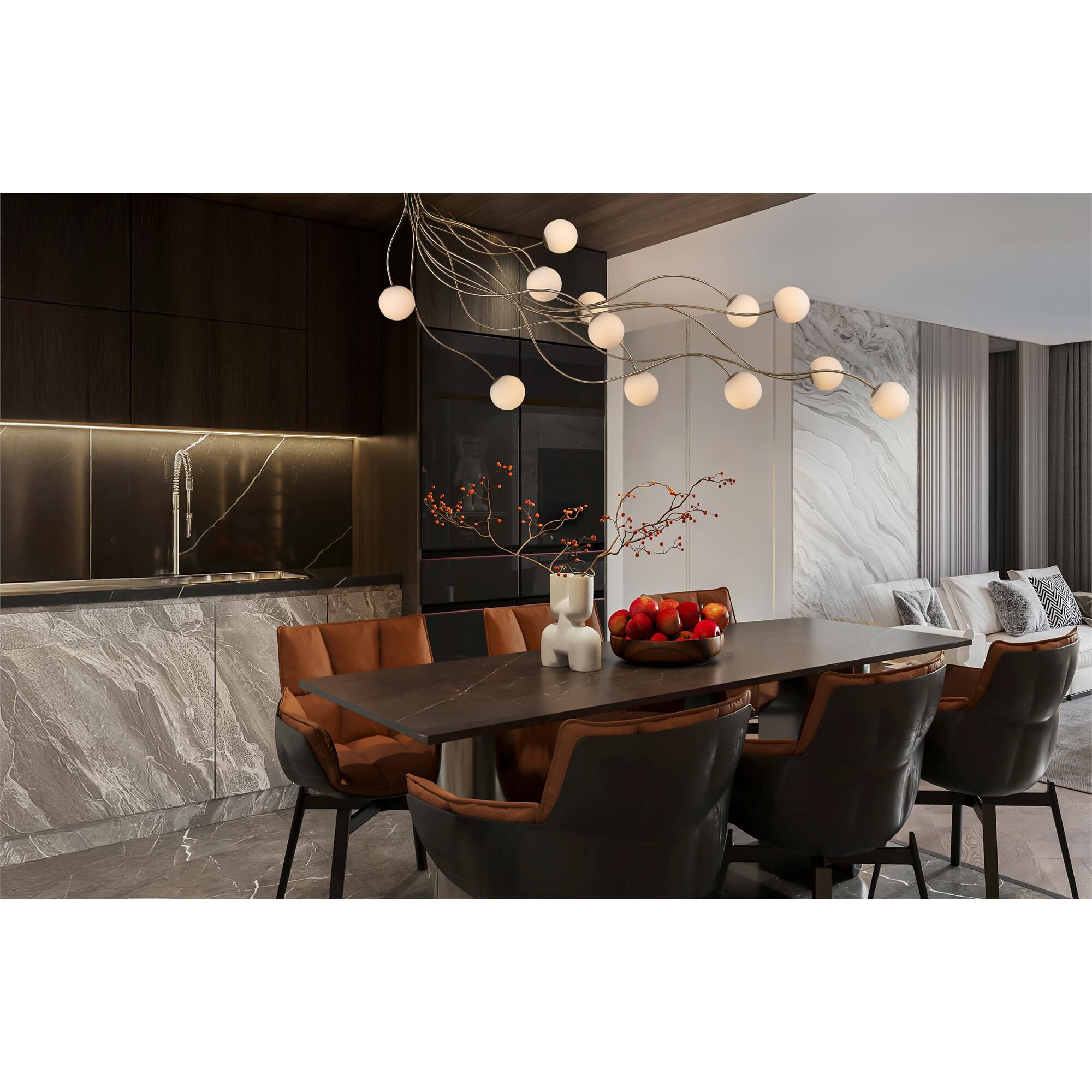 Athena 20 Inch 12 Light Semi Flush Mount,