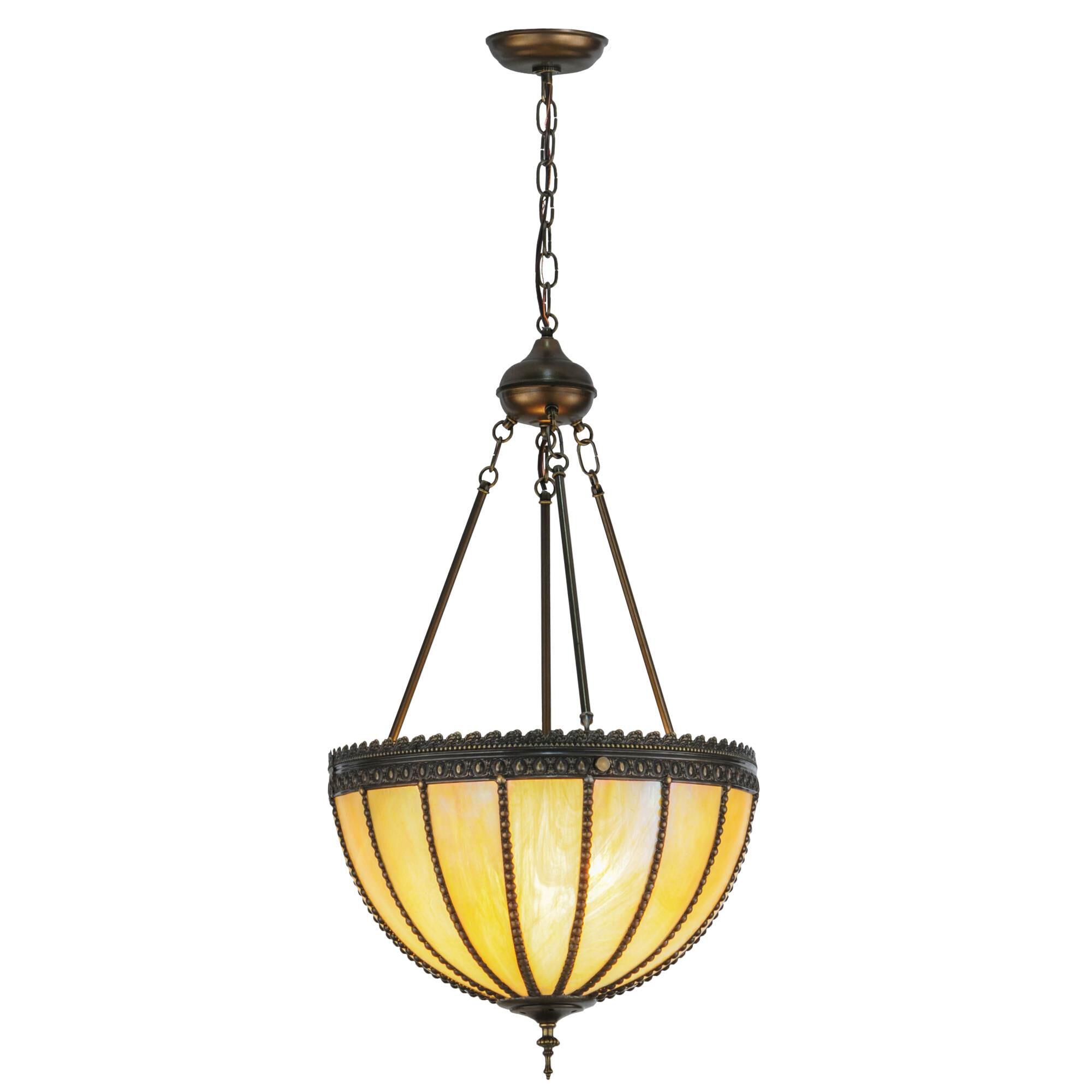 Gothic Beige Iridescent 17 Inch Large Pendant by Meyda Lighting