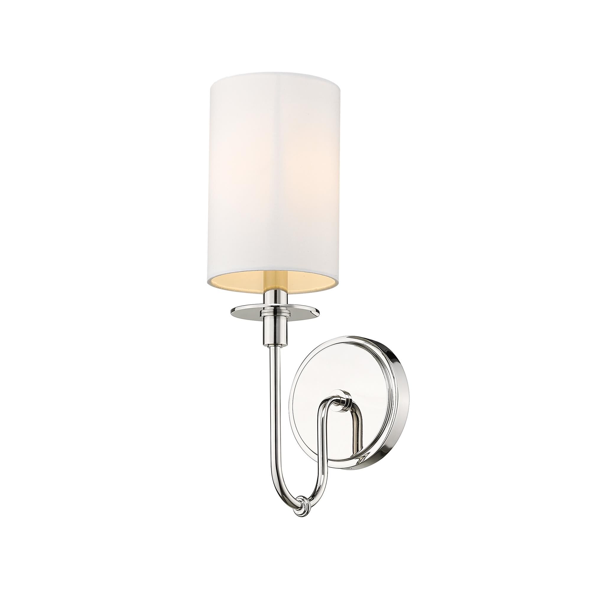 Shown in Polished Nickel finish and Fabric glass and Fabric shade