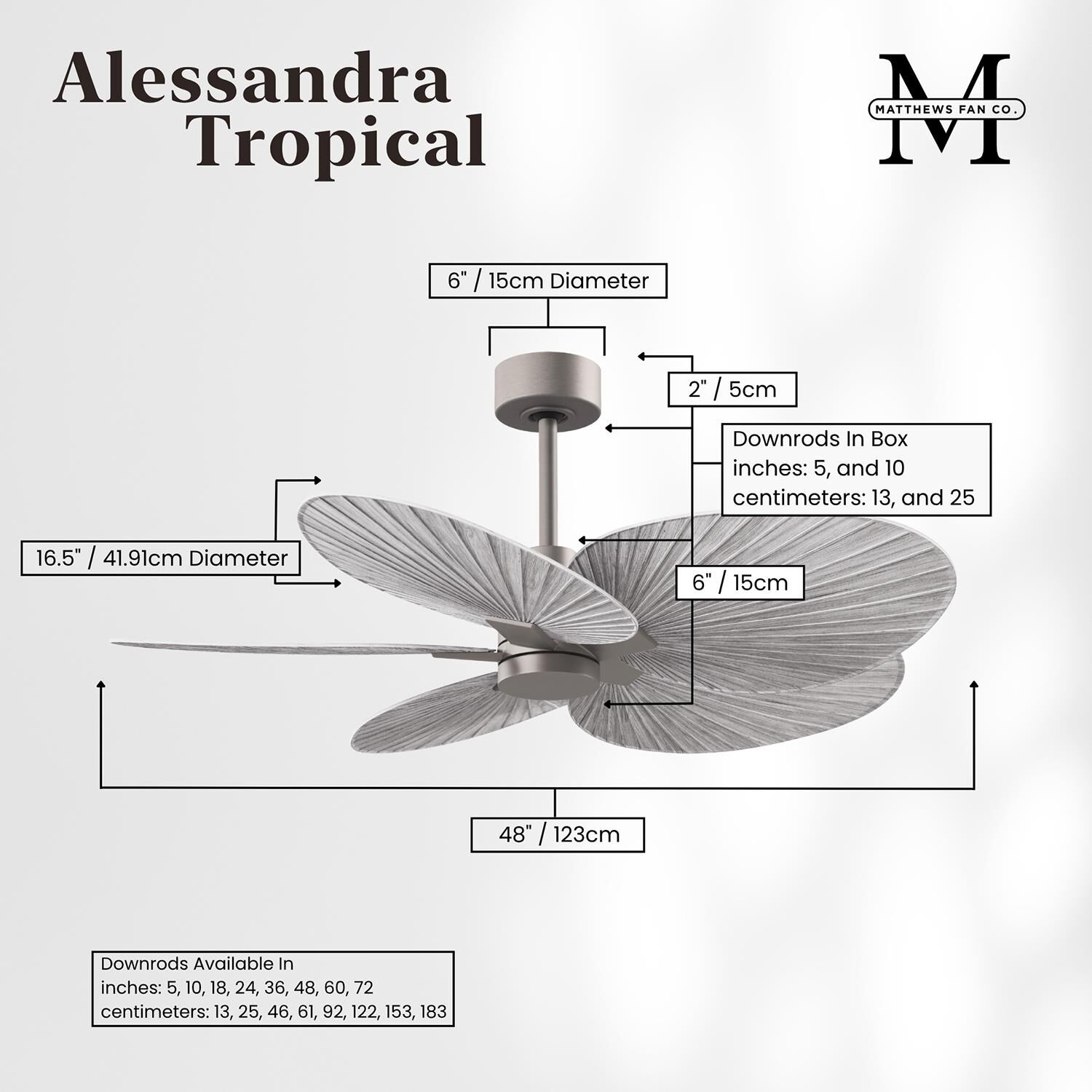Alessandra Tropical 48 Inch Ceiling Fan by Matthews Fan Company