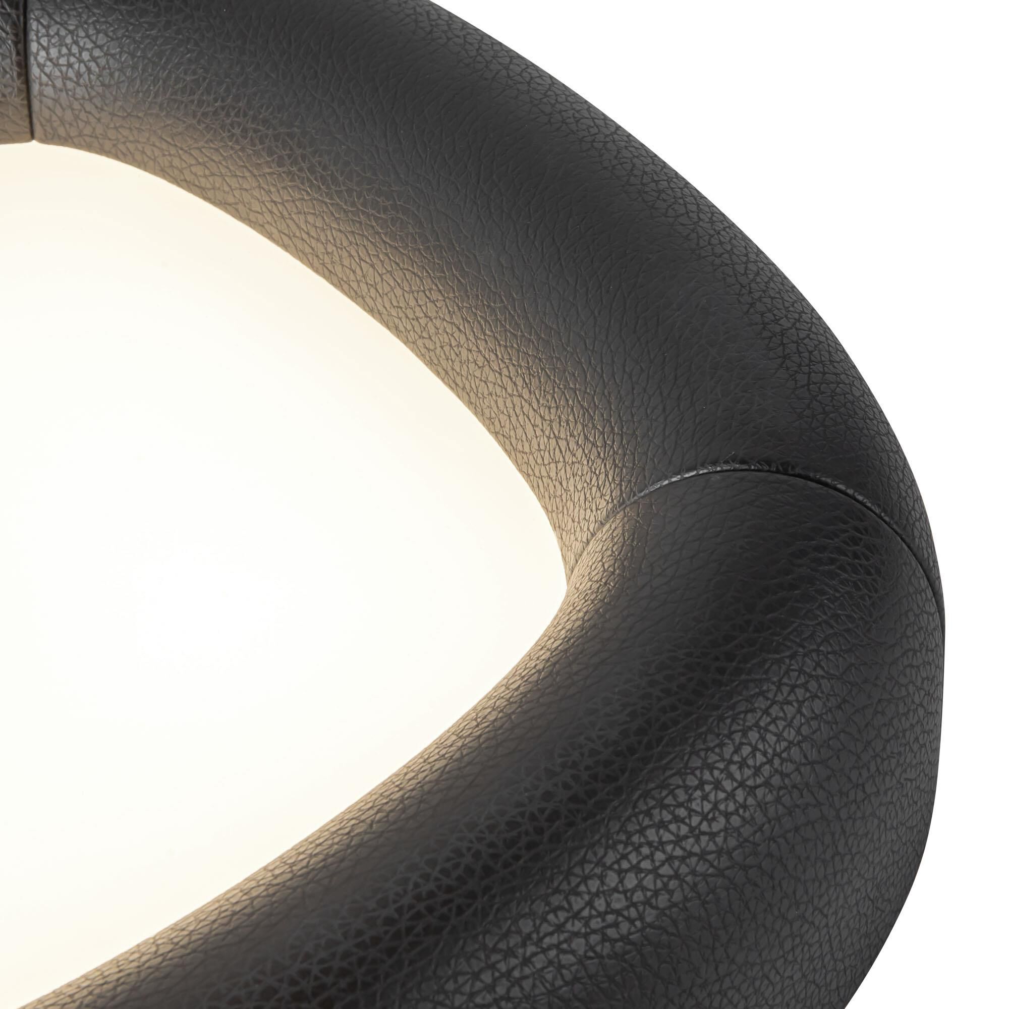 Shown in Brown Vegan Leather finish and Frosted Acrylic Diffuser glass