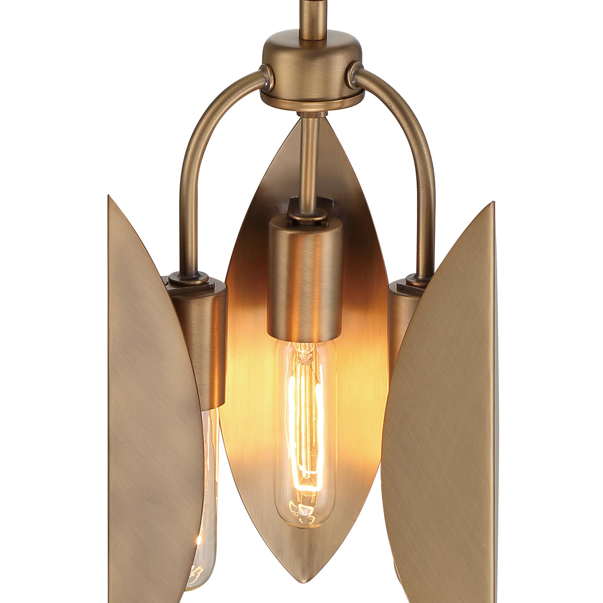 Shown in Old Satin Brass finish and Metal shade