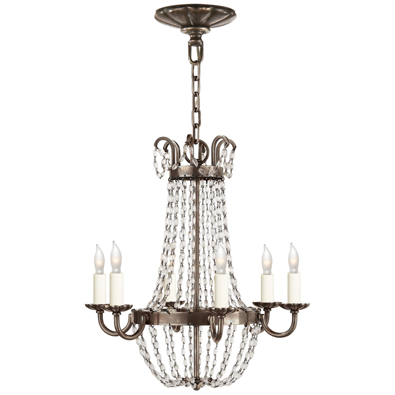 Chapman & Myers Paris Flea Market 16 Inch 6 Light Mini Chandelier by Visual Comfort Signature Collection