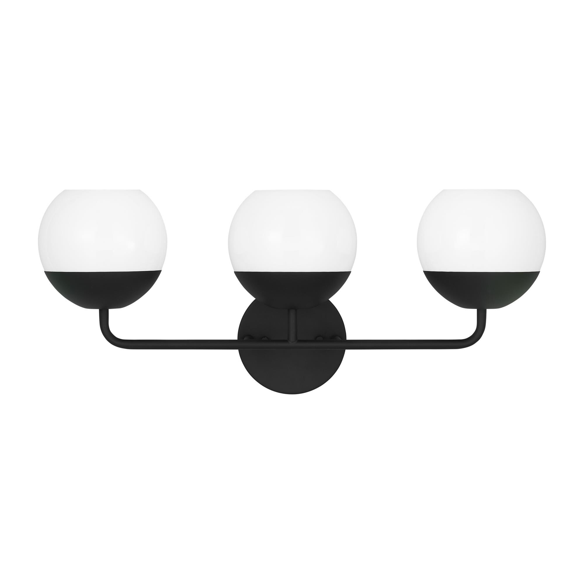 Shown in Midnight Black finish and Milk glass and Milk Glass s shade