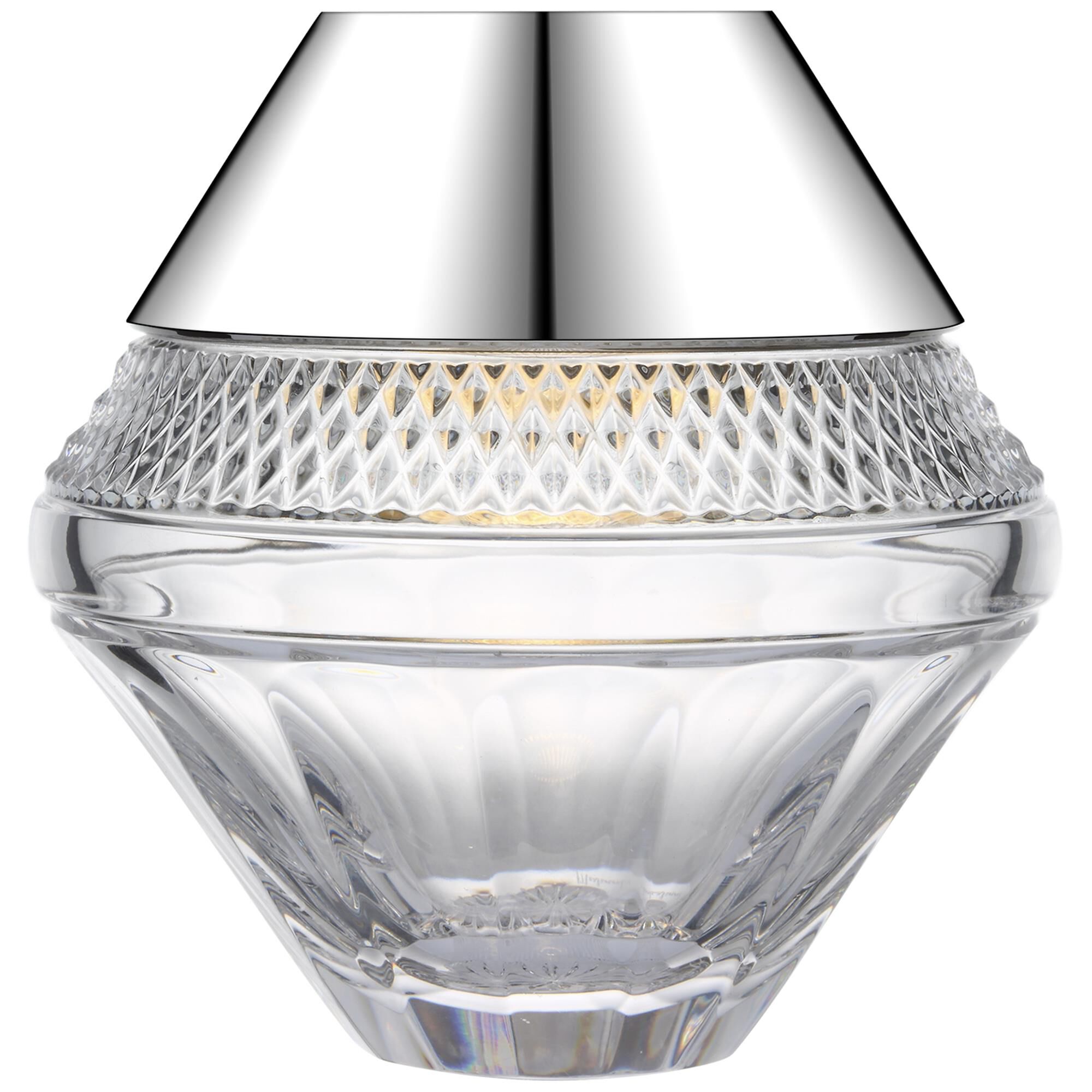 Shown in Polished Nickel finish and Clear crystal