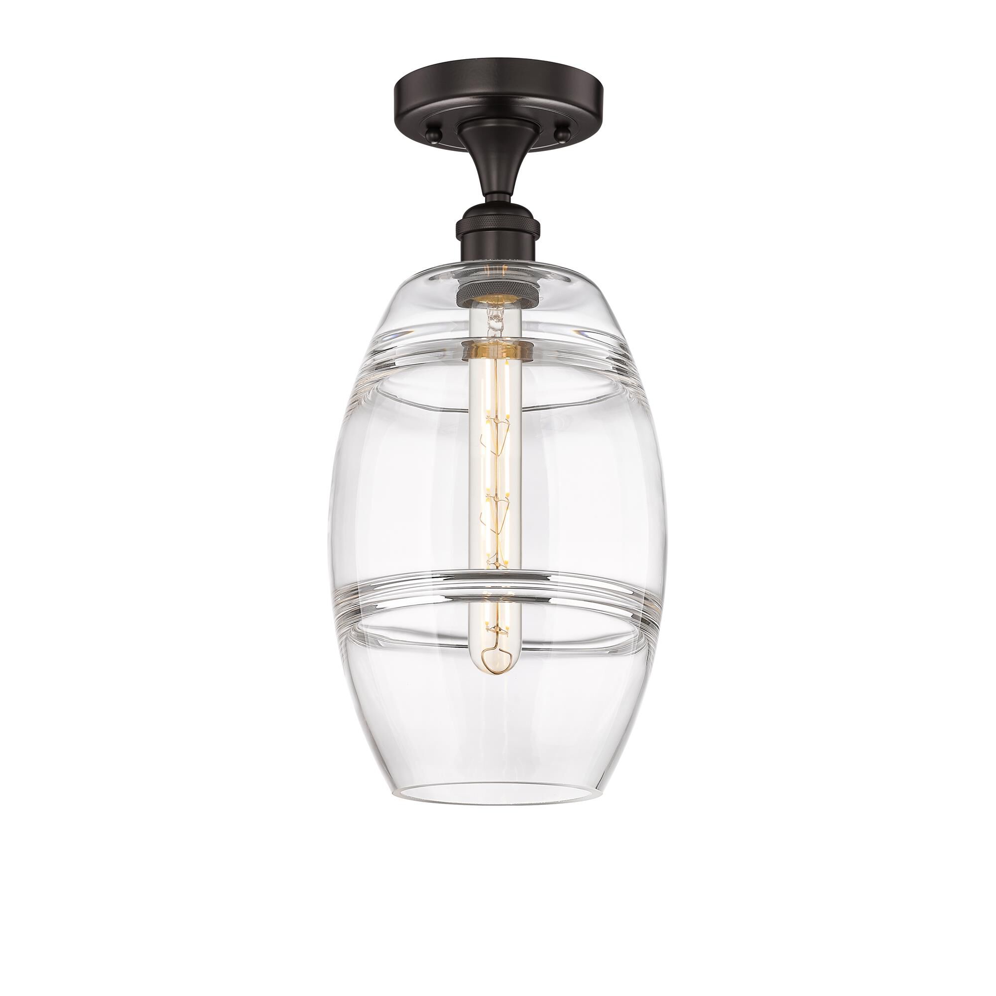 Shown in Oil Rubbed Bronze finish and Clear glass