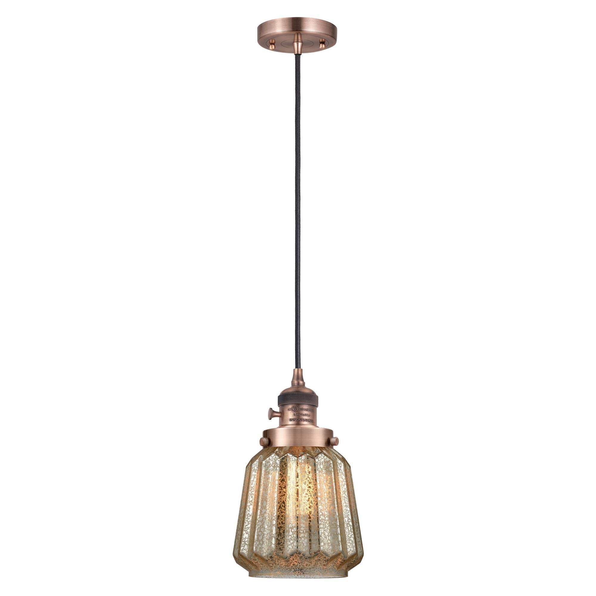 Shown in Antique Copper finish and Mercury glass