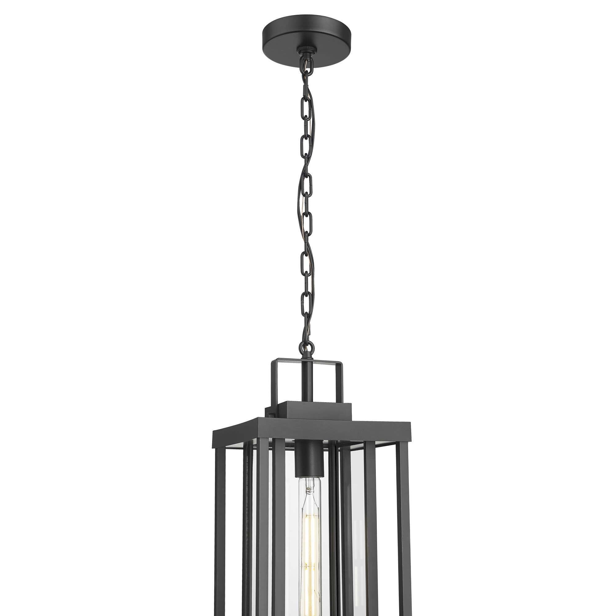 Shown in Powder Coated Black finish and Clear glass