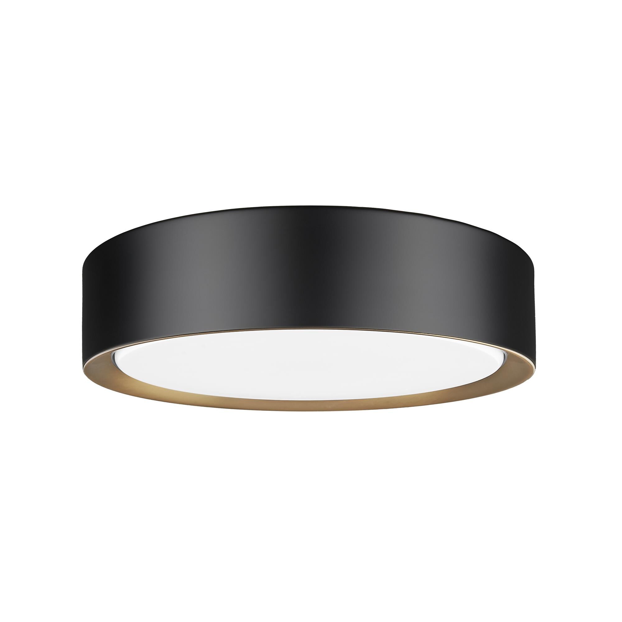 Shown in Matte Black And Modern Gold finish and Frosted glass and Frosted shade
