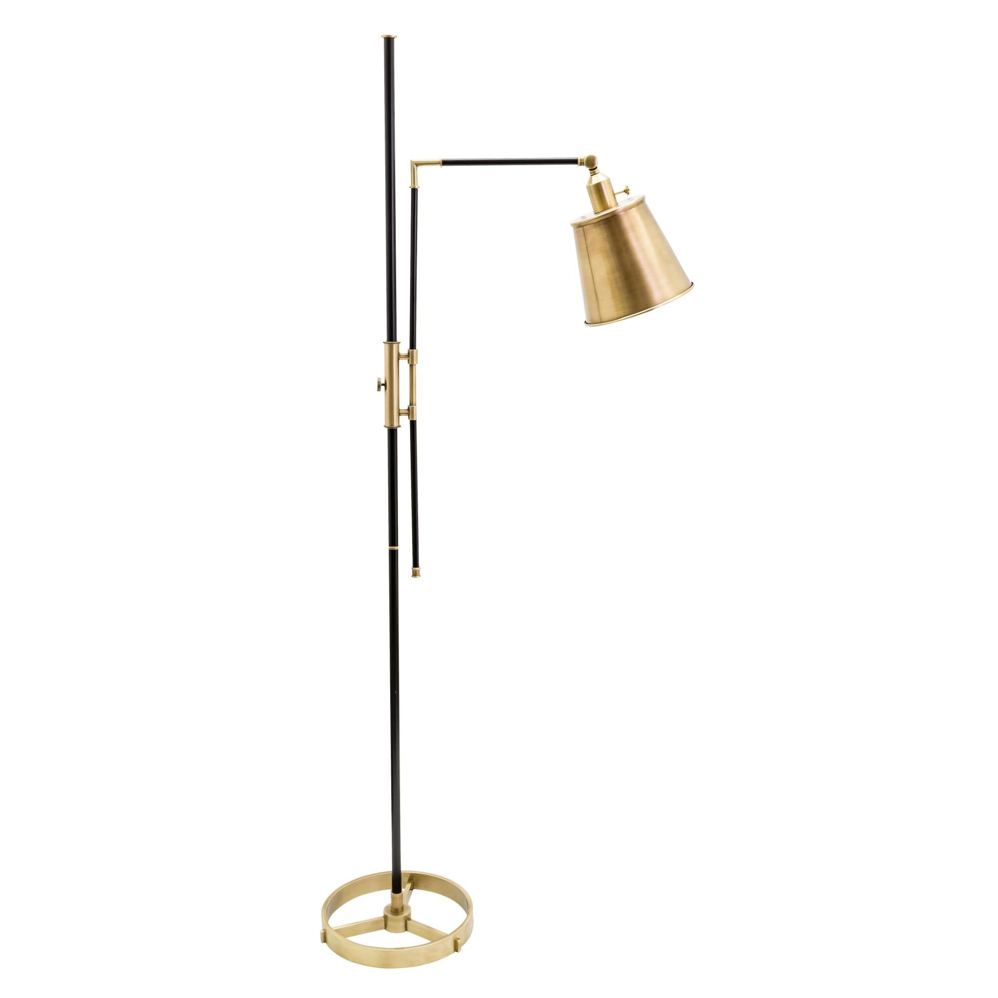 Shown in Black With Antique Brass finish and Metal shade