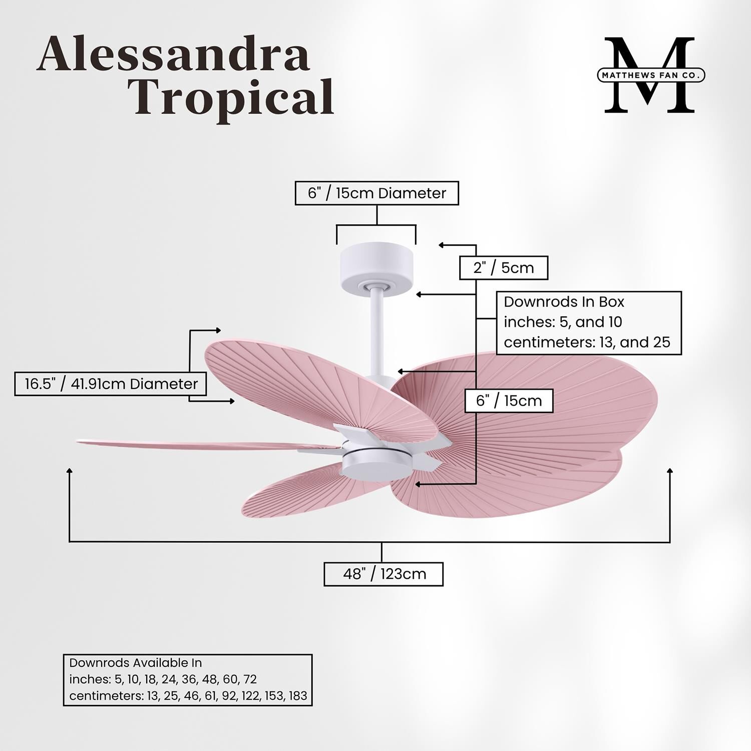 Alessandra Tropical 48 Inch Ceiling Fan by Matthews Fan Company