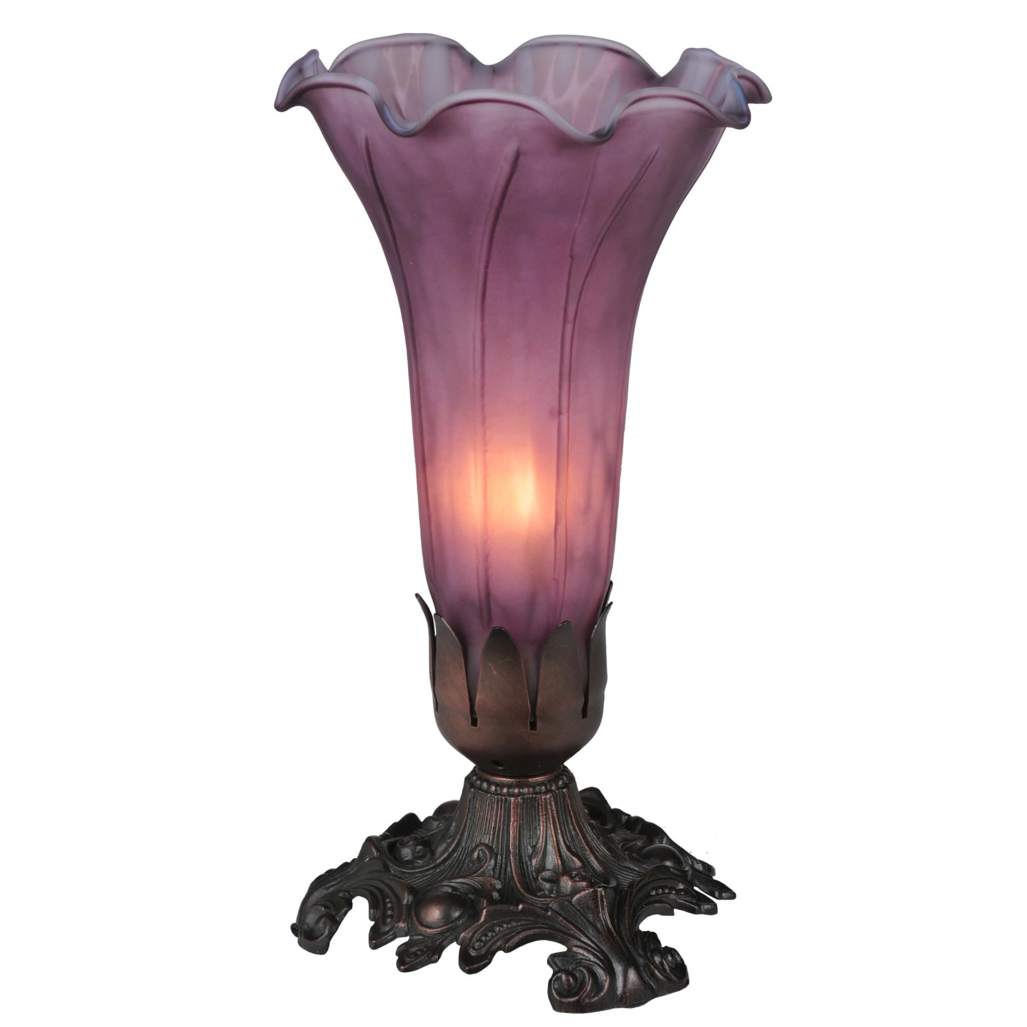 Lavender Pond Lily 8 Inch Accent Lamp by Meyda Lighting