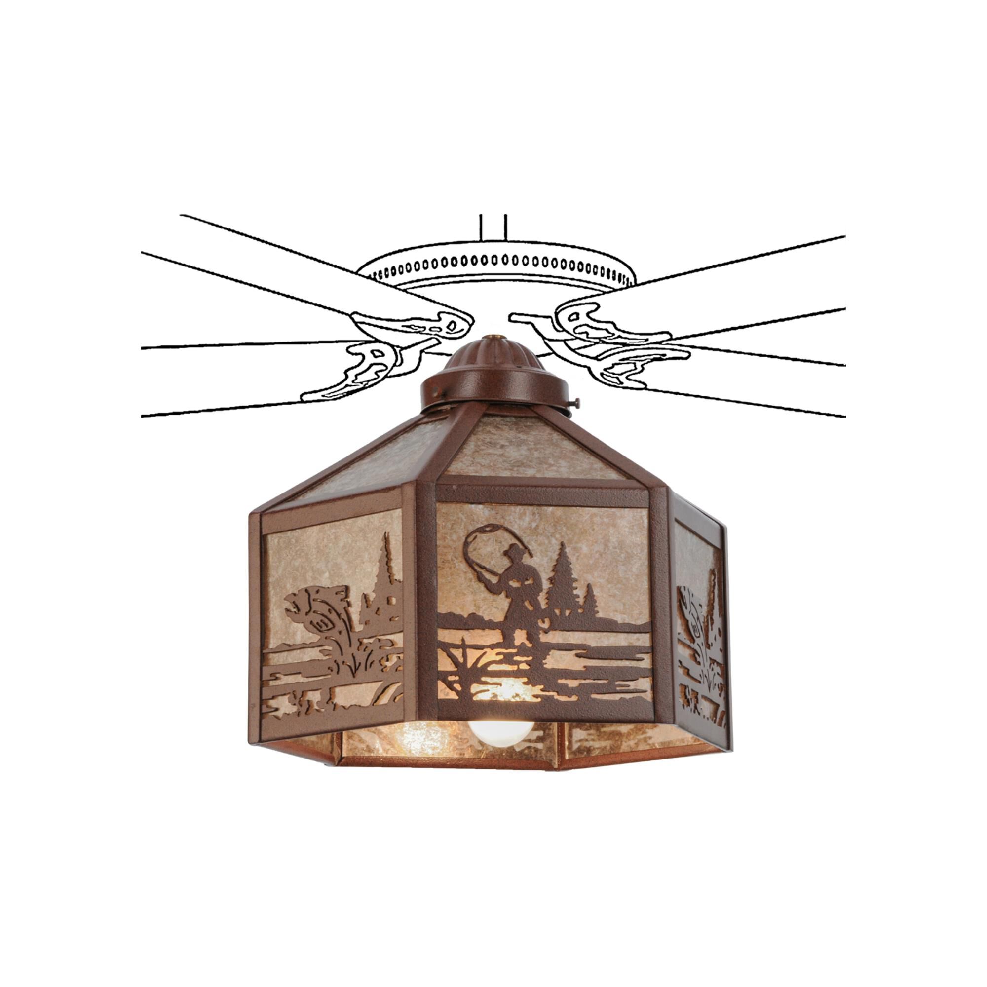 Fly Fisherman 1 Light Fan Light Kit by Meyda Lighting