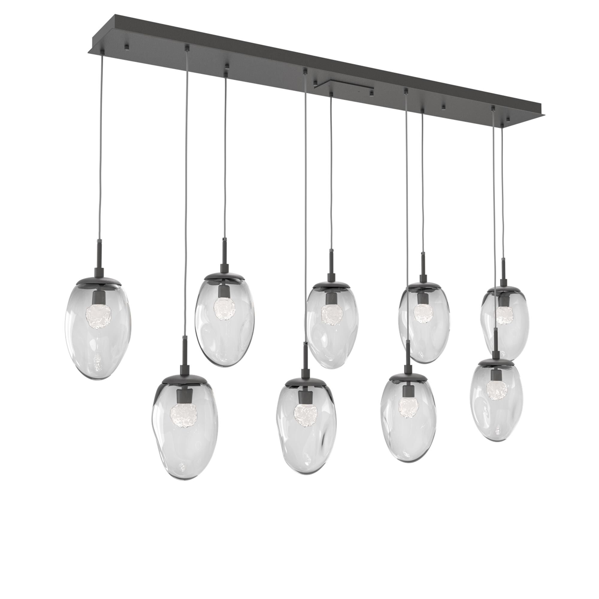 Shown in Graphite finish and Floret Inner and Clear Outer glass