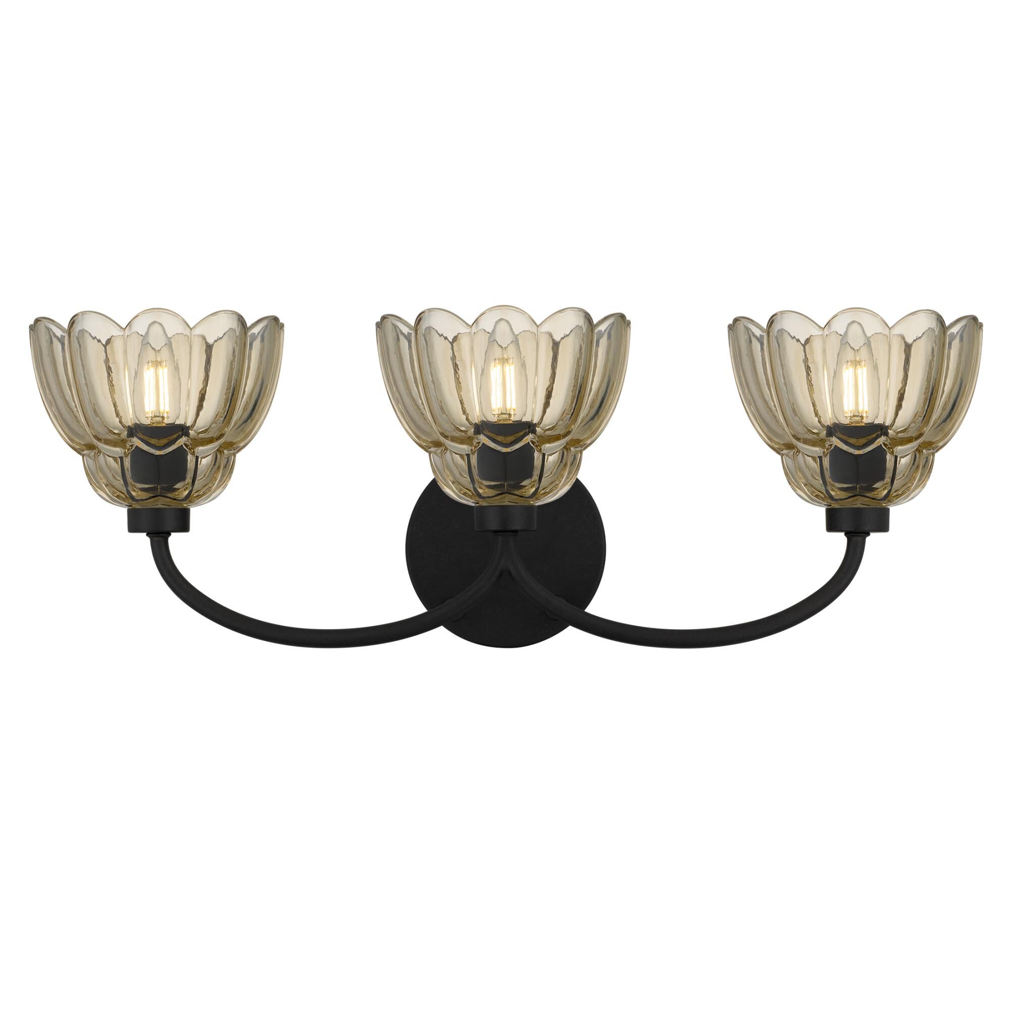 Shown in Mottled Cocoa finish and Amber Glass shade