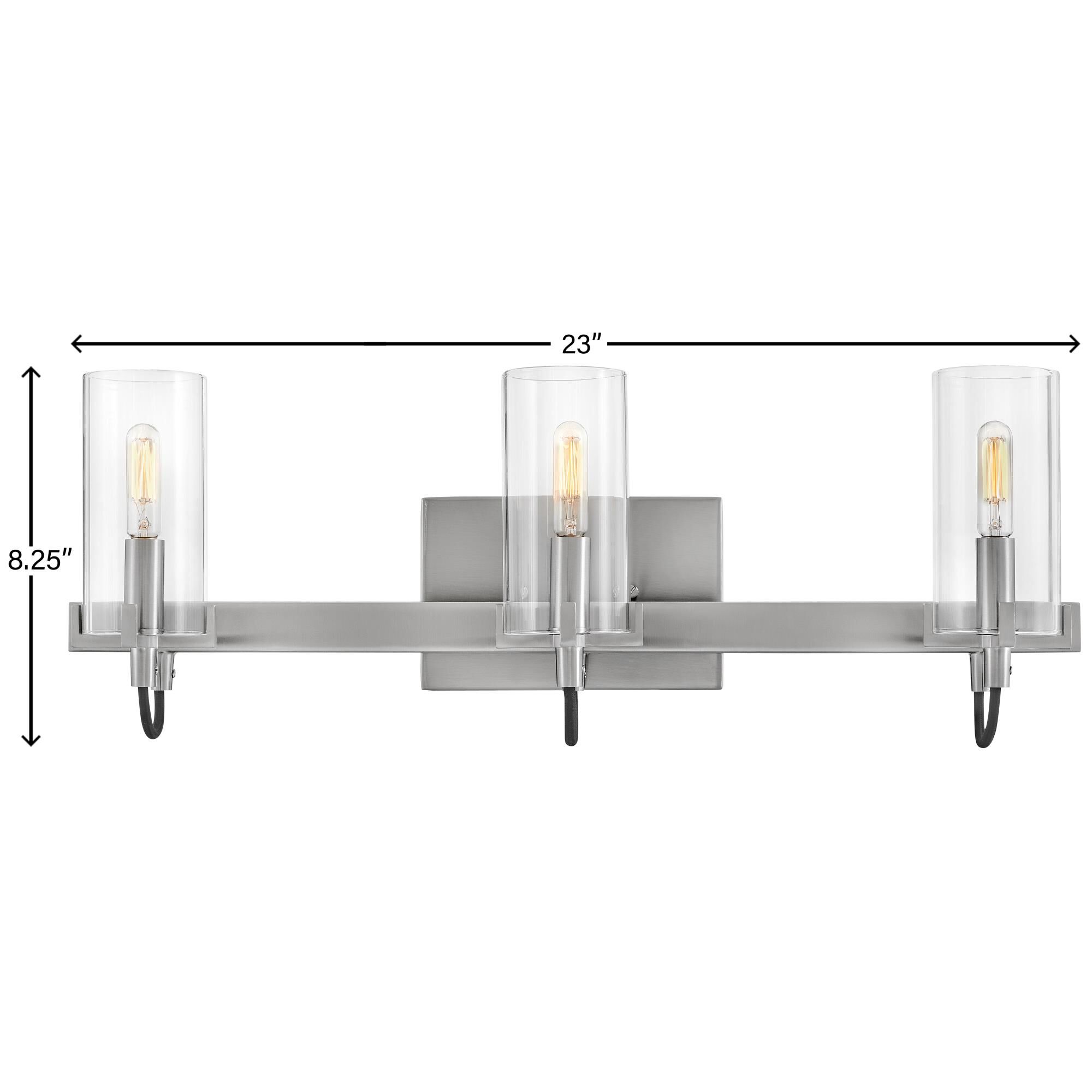 Shown in Brushed Nickel finish and Clear glass