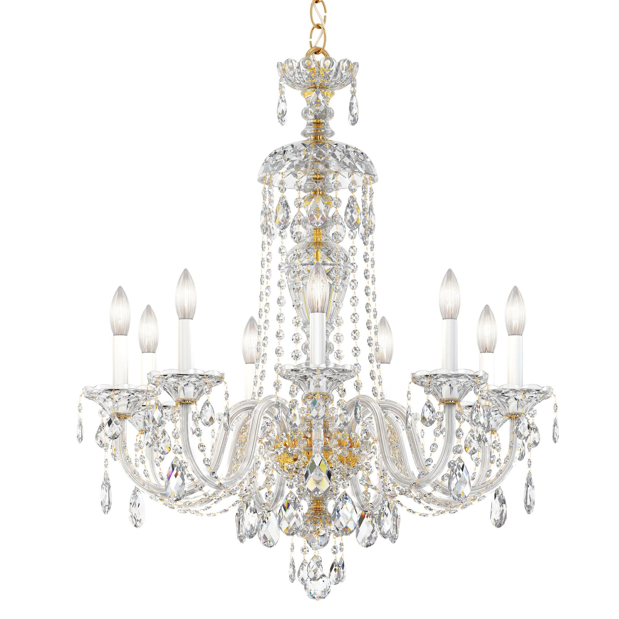 Shown in Polished Gold finish and Clear Radiance crystal