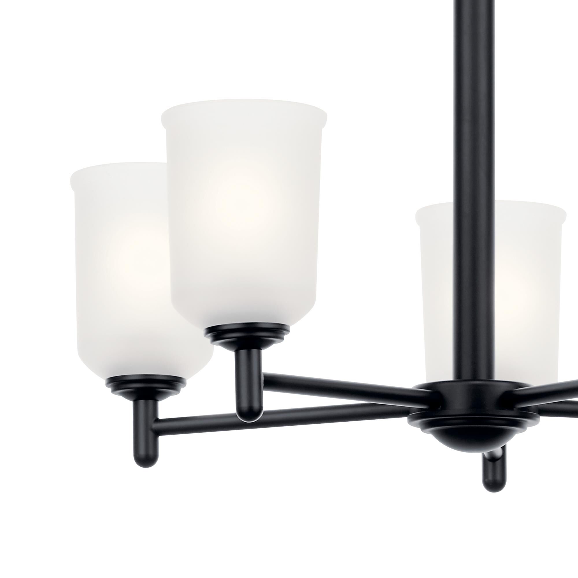 Shown in Black finish and Satin Etched glass