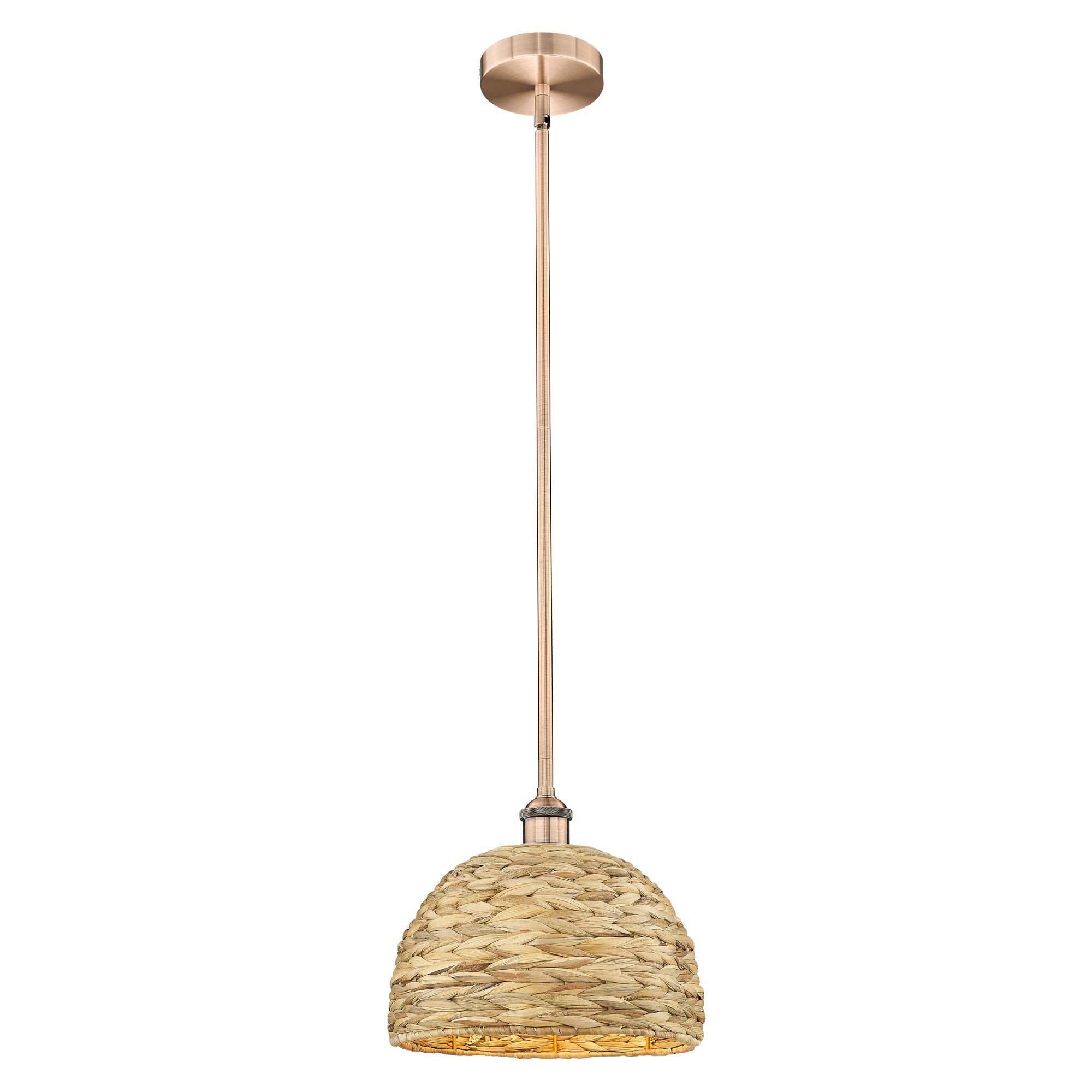 Shown in Antique Copper finish and Natural shade