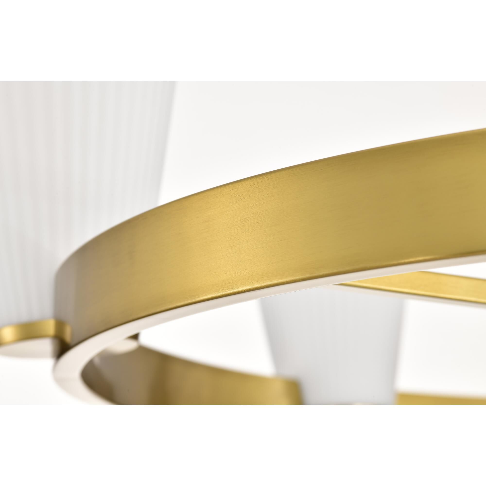 Shown in Burnished Brass finish and Ribbed White glass