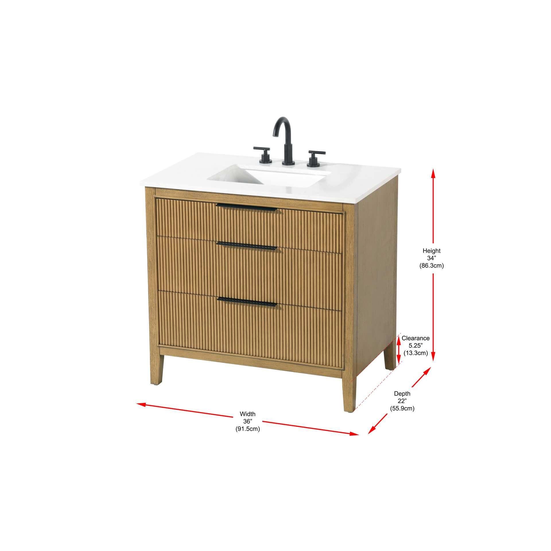 Langston 36 Inch Bath Vanity by Elegant Decor