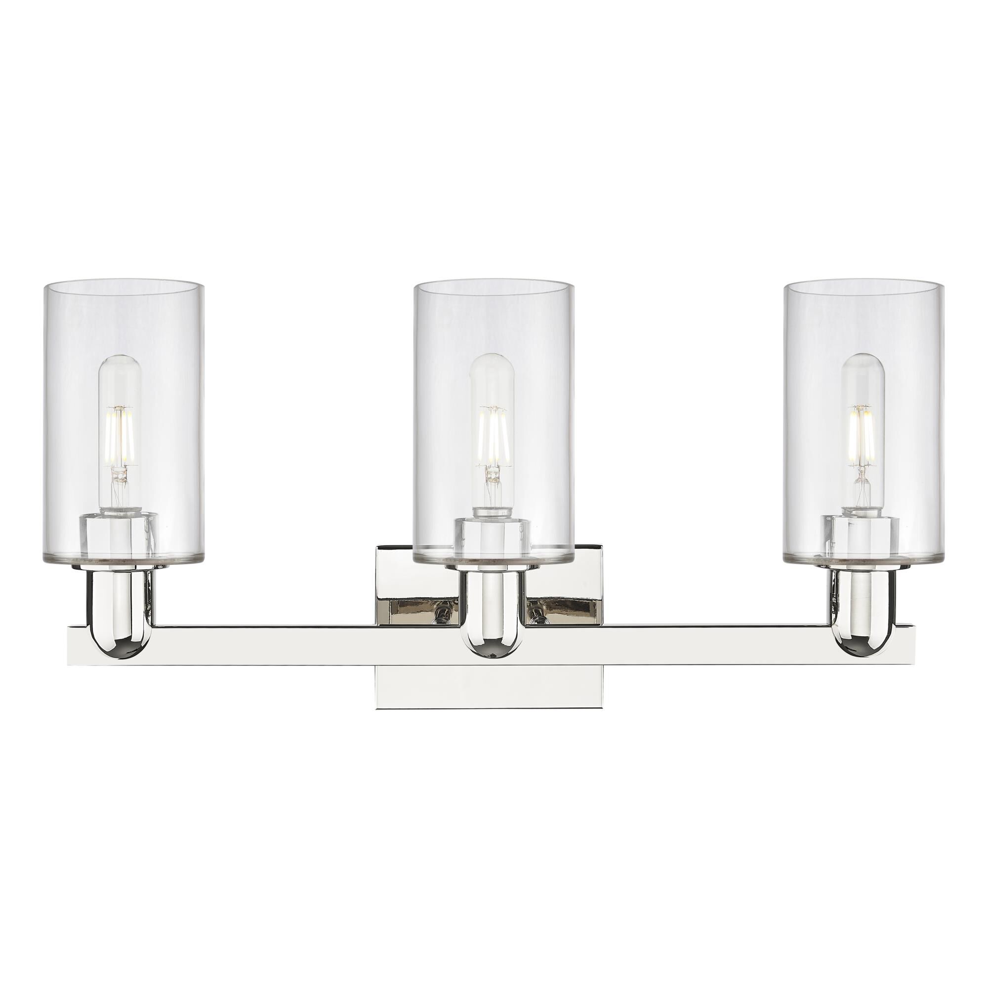 Shown in Polished Nickel finish and Clear glass