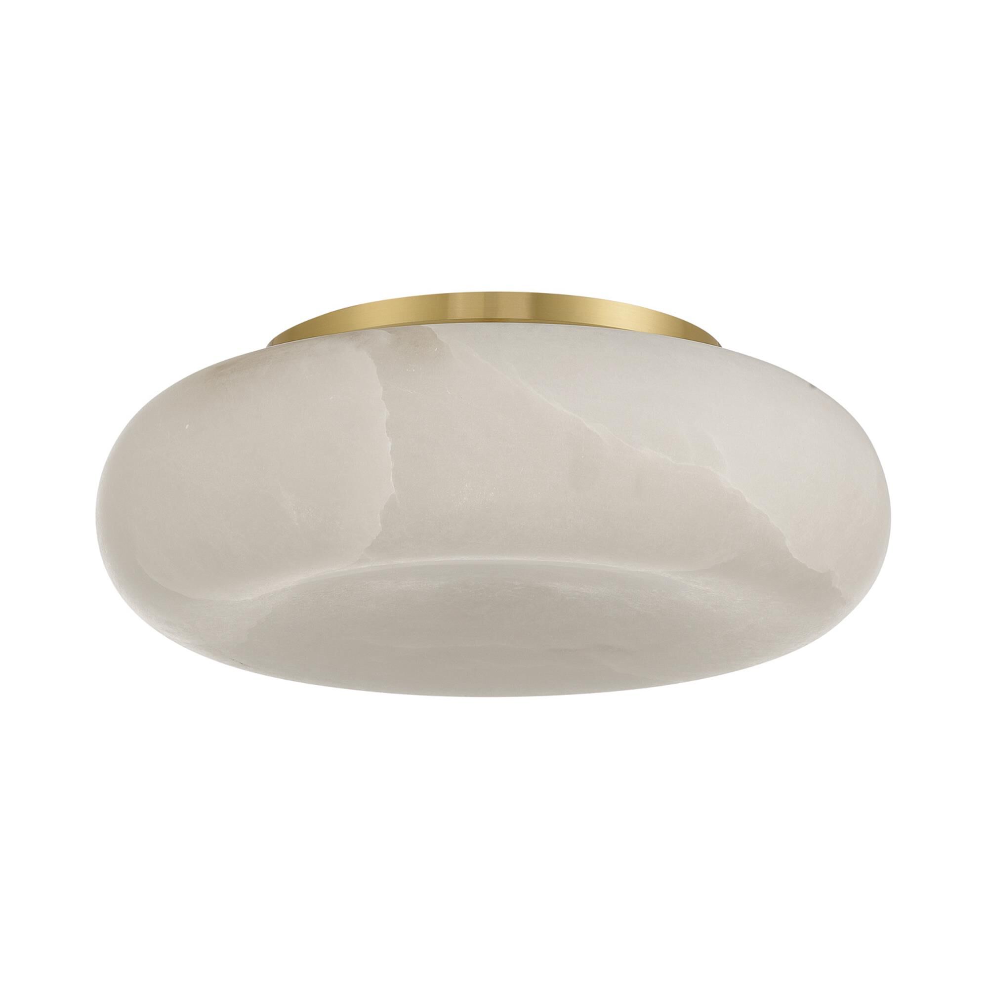 Shown in Aged Brass finish and Alabaster crystal and Alabaster glass and Alabaster shade