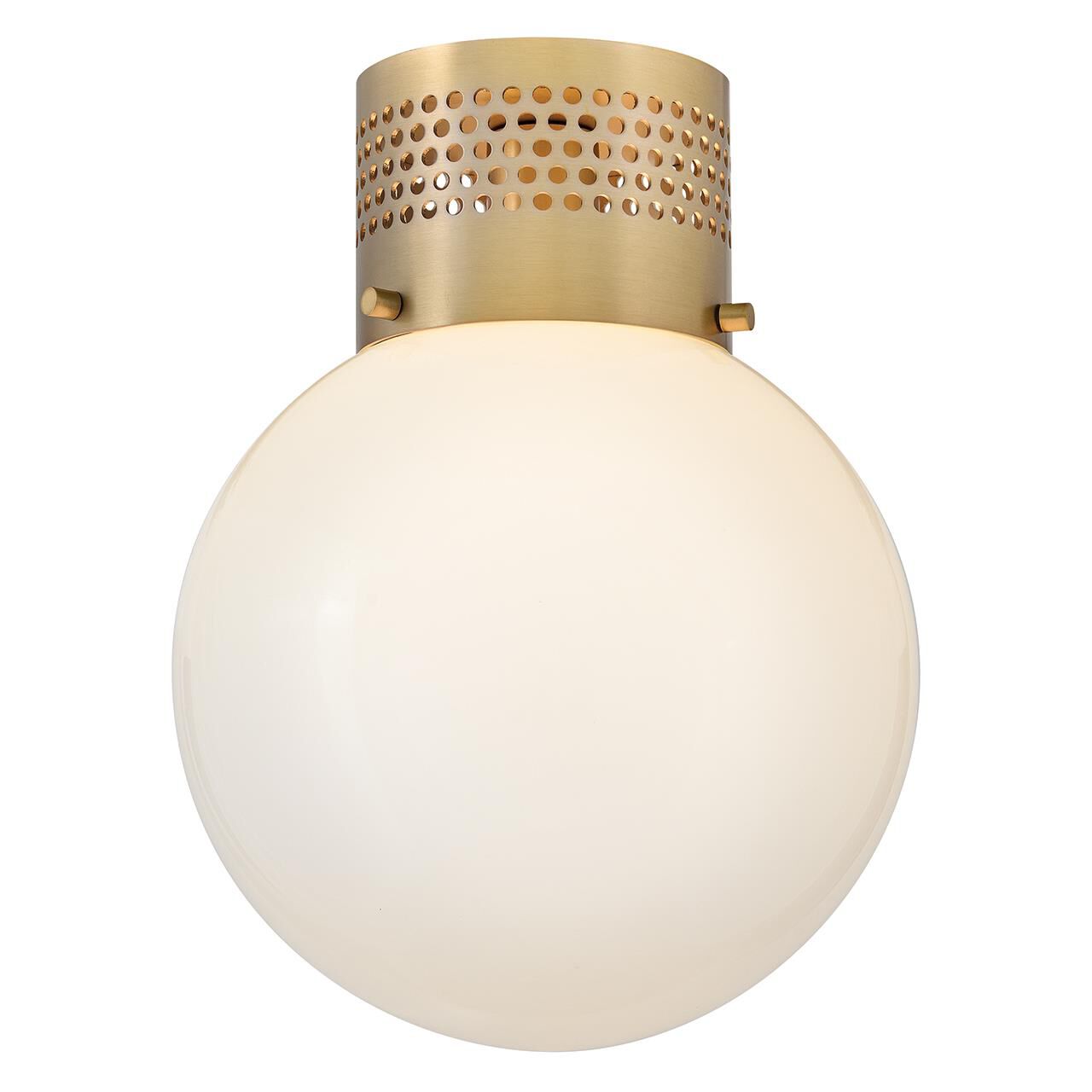 Shown in Lacquered Brass finish and Cased Opal glass