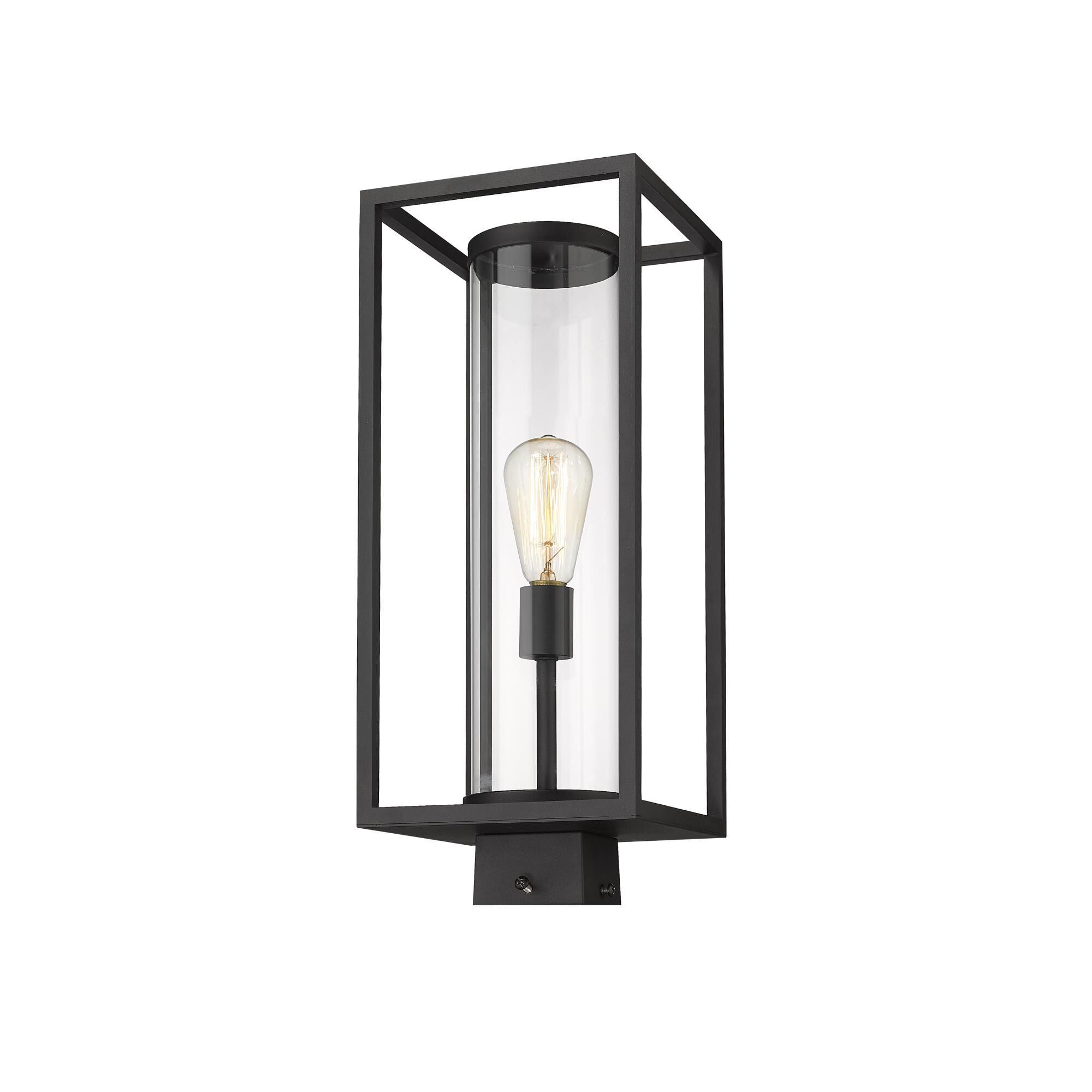 Shown in Black finish and Glass shade