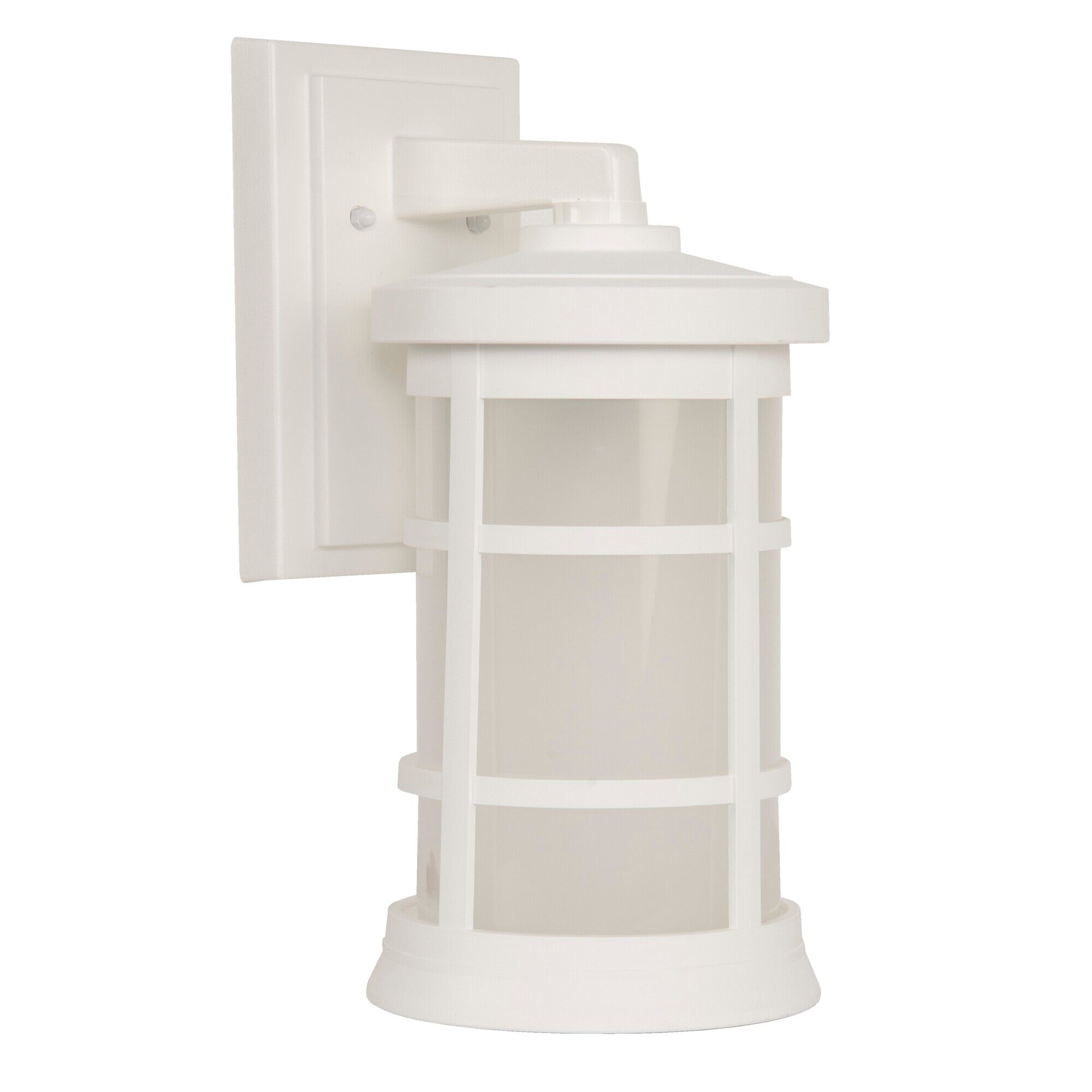 Shown in Textured White finish and Frosted glass and Polycarbonate shade