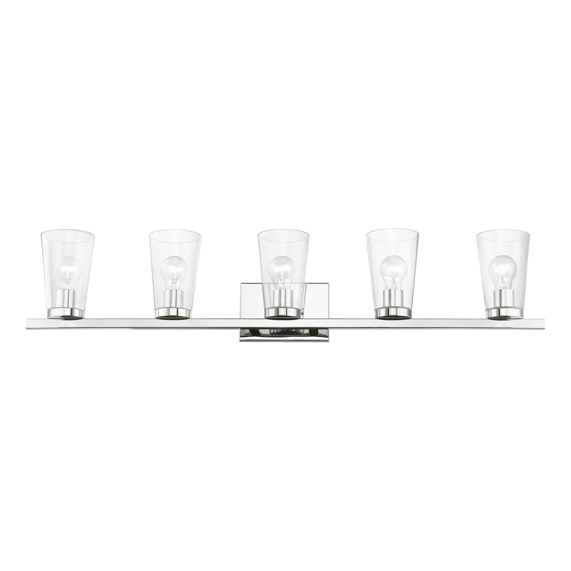 Shown in Polished Chrome finish and Clear glass