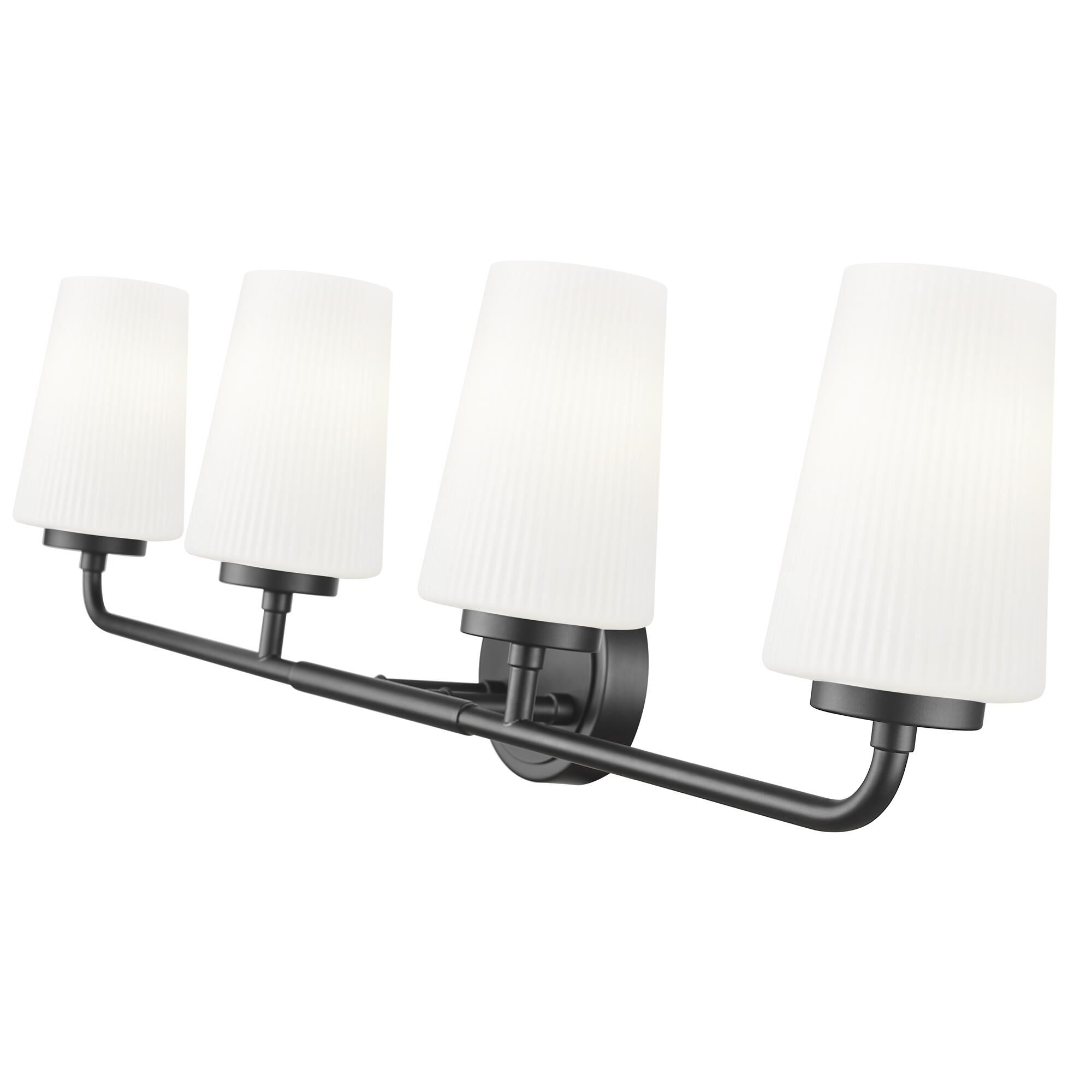 Shown in Matte Black finish and Matte Opal glass and Matte Opal shade