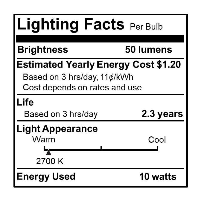 10 Watt 2700K G12 Incandescent Light Bulb,