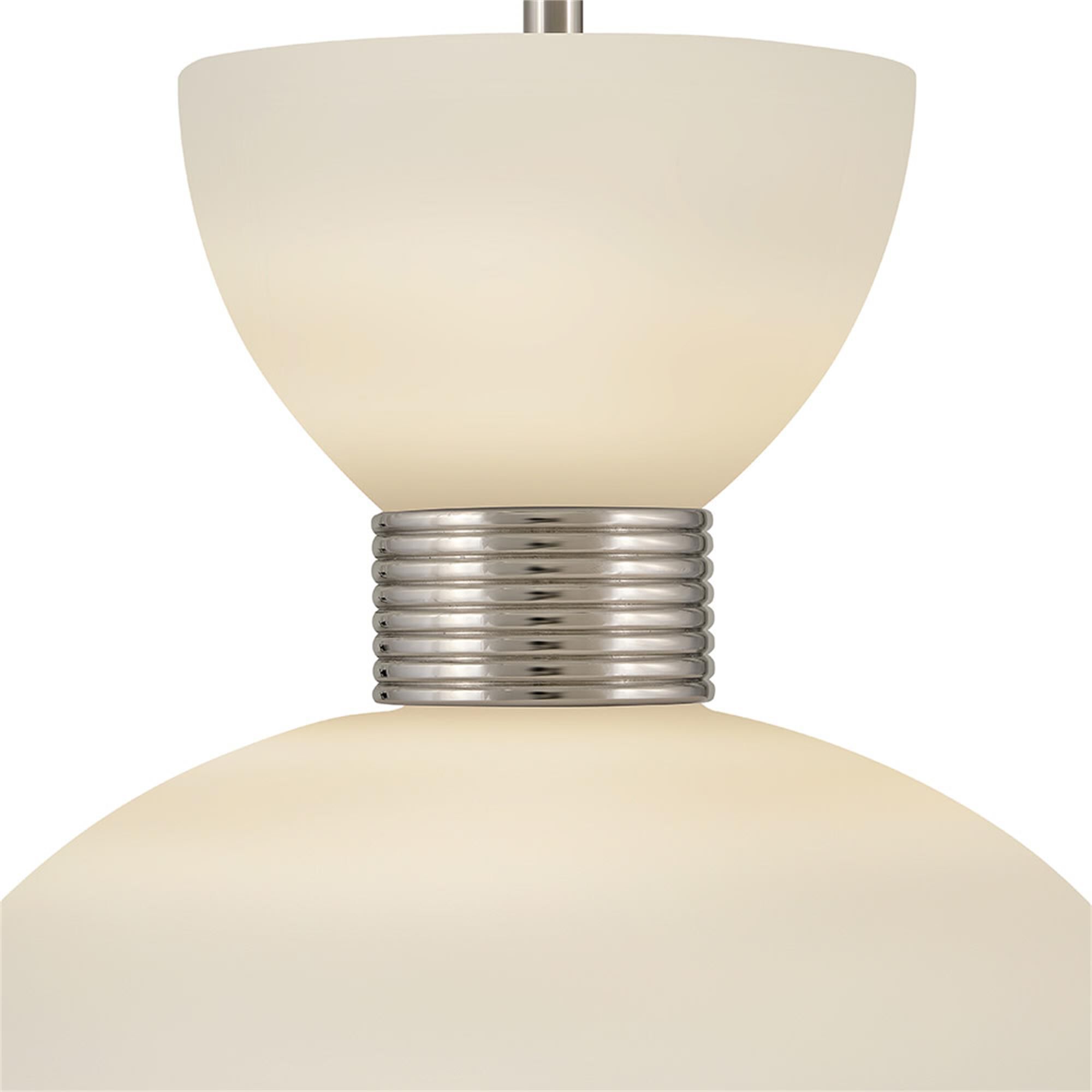 Shown in Polished Nickel finish and Etched Opal glass