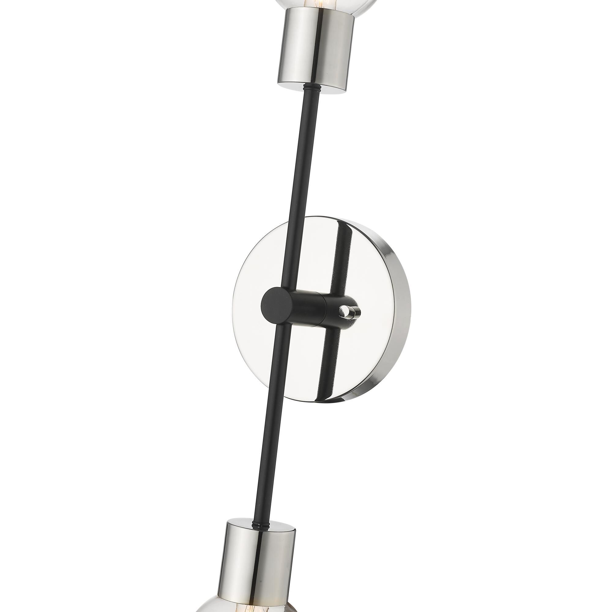 Shown in Matte Black + Polished Nickel finish and Glass shade