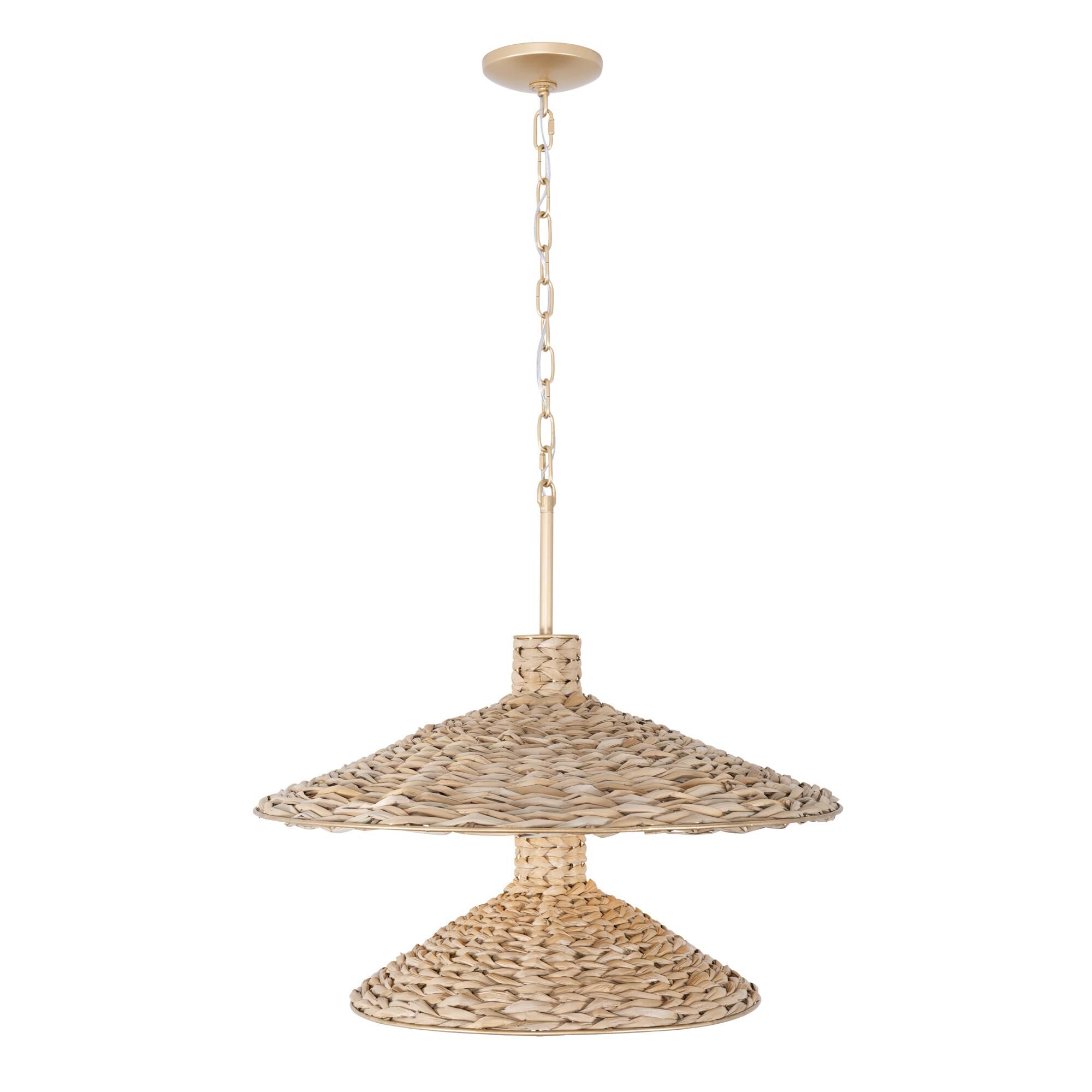 Shown in French Gold/Natural Seagrass finish and Natural Seagrass shade