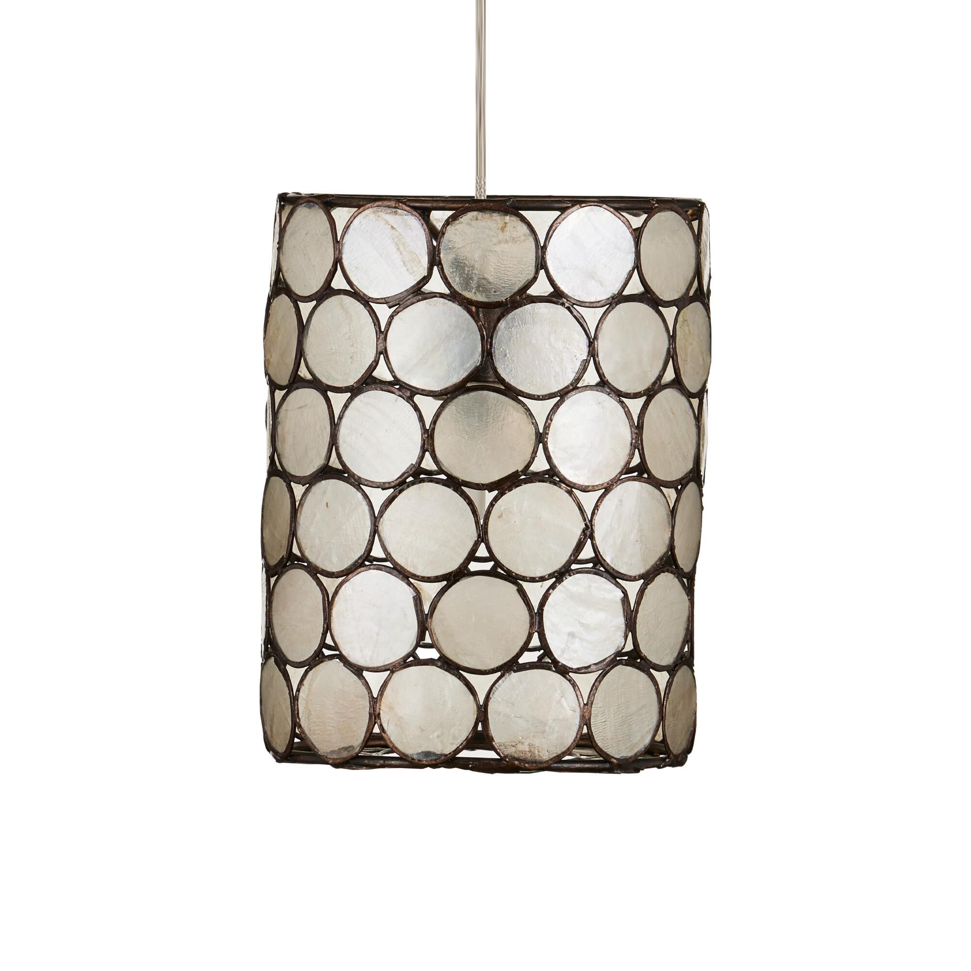 Shown in Cupertino/Silver finish and Cupertino/Iron/Capiz Shell shade