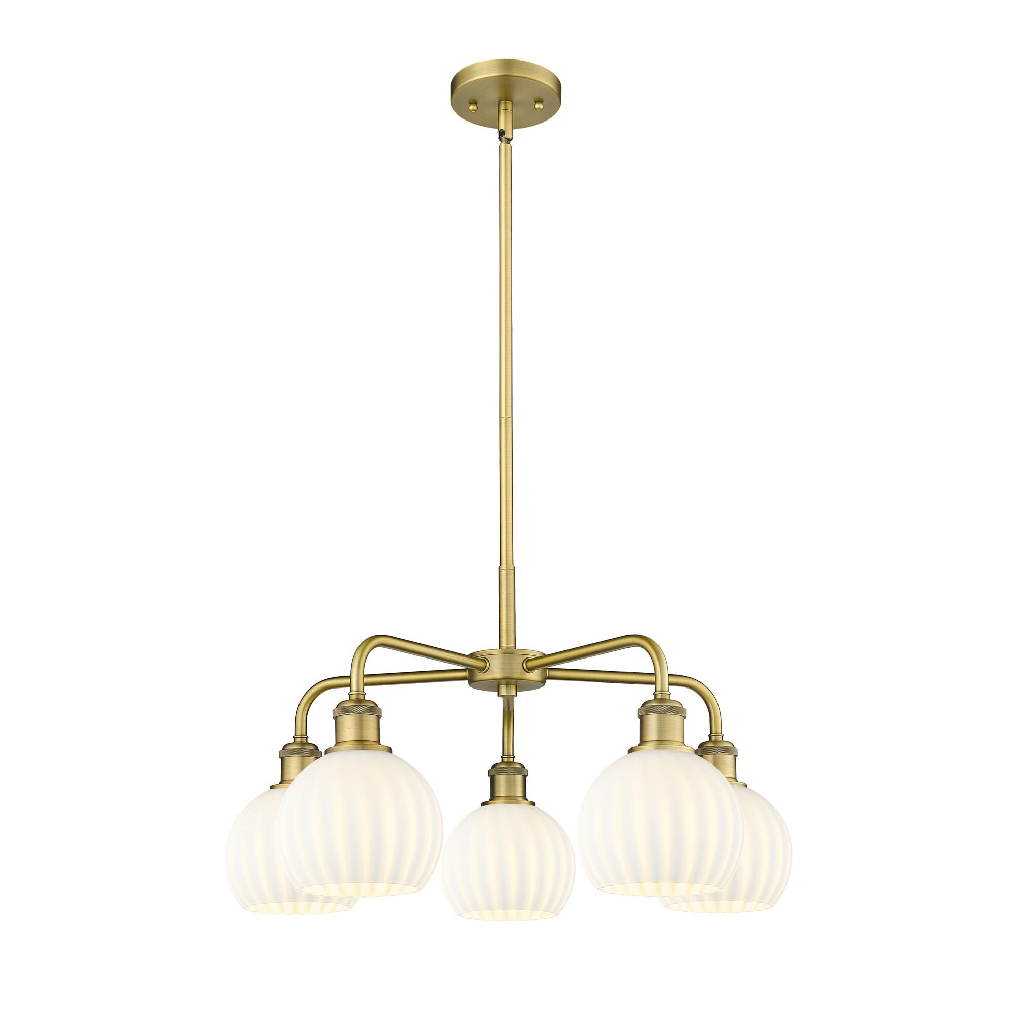 Shown in Brushed Brass finish and White Venetian glass
