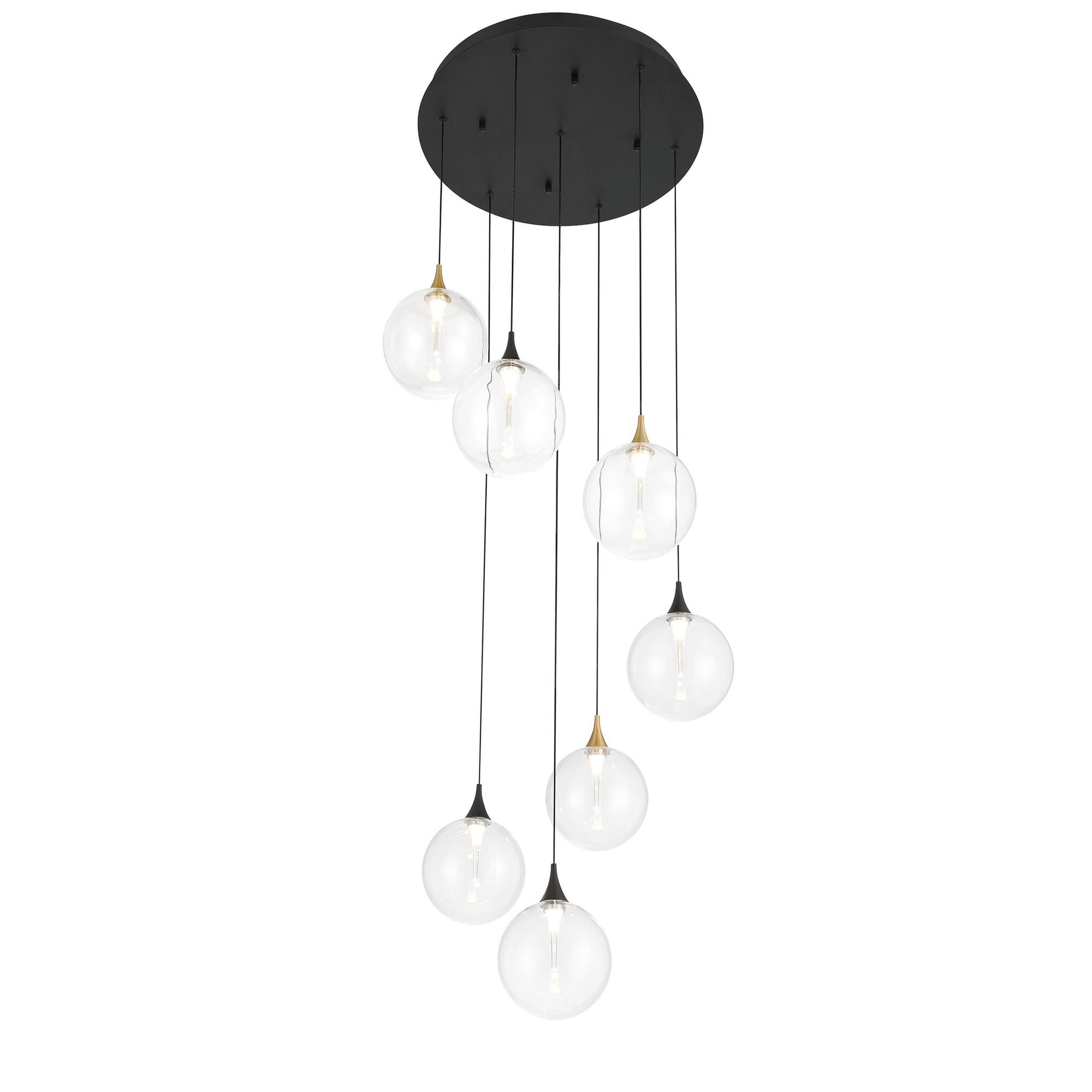 Shown in Gold-Black finish and Clear glass