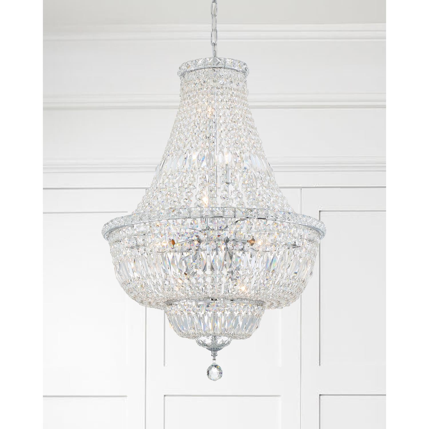 Roslyn 22 Inch 9 Light Mini Chandelier by Crystorama