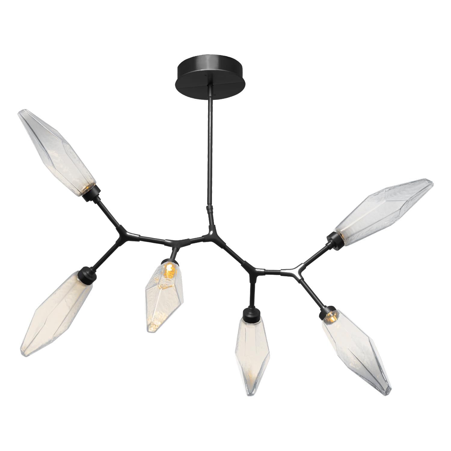 Shown in Matte Black finish and Chilled Blown Clear glass