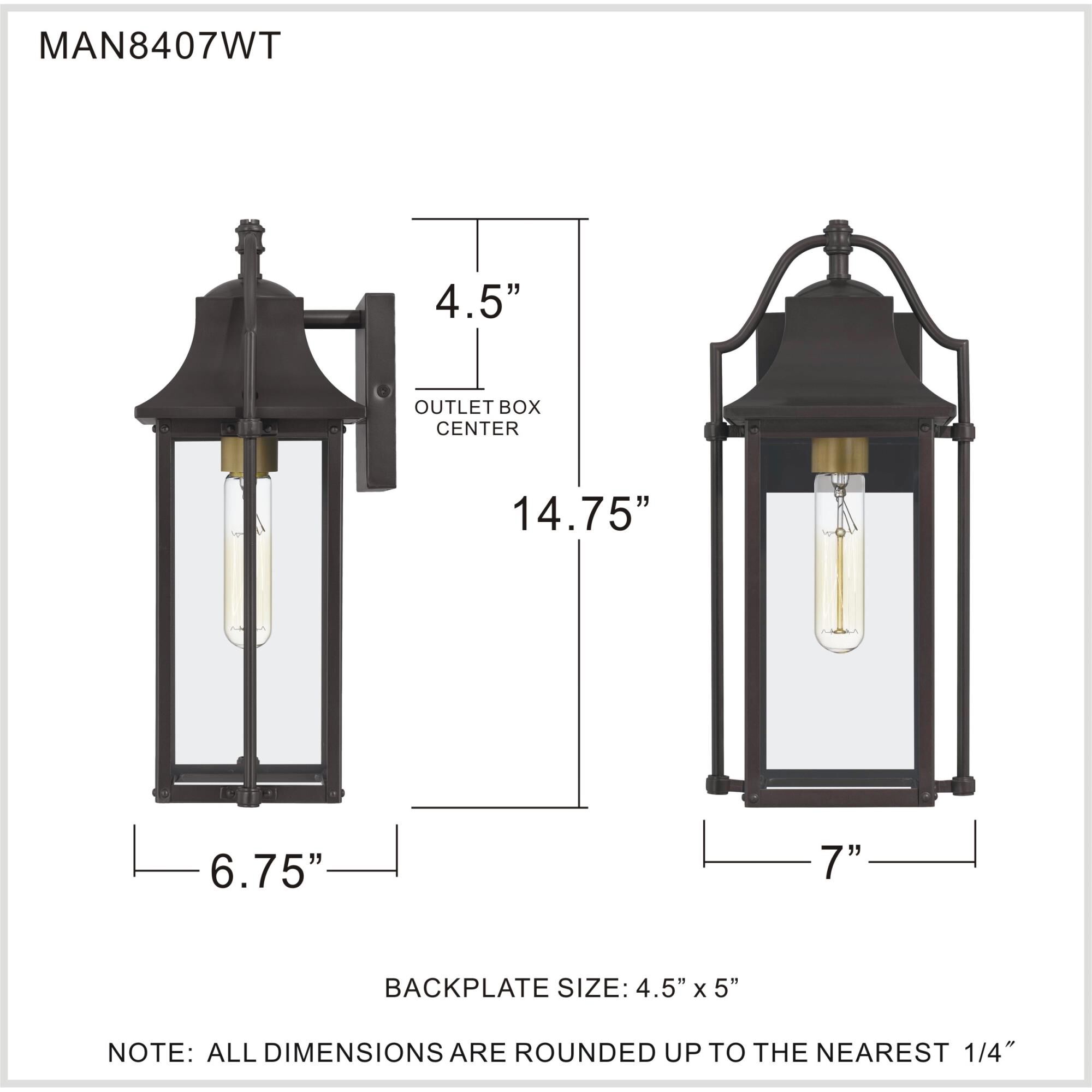Shown in Western Bronze finish and Clear Glass shade