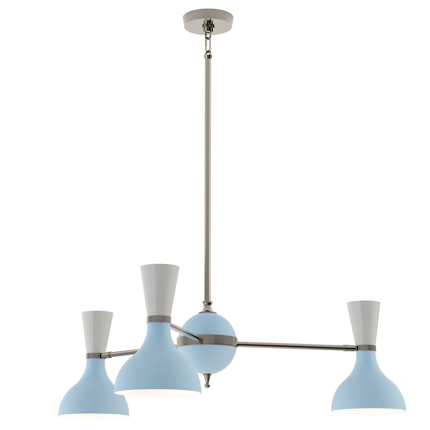 Shown in Polished Nickel Baby Blue Lily Paint finish and Baby Blue and Lily shade