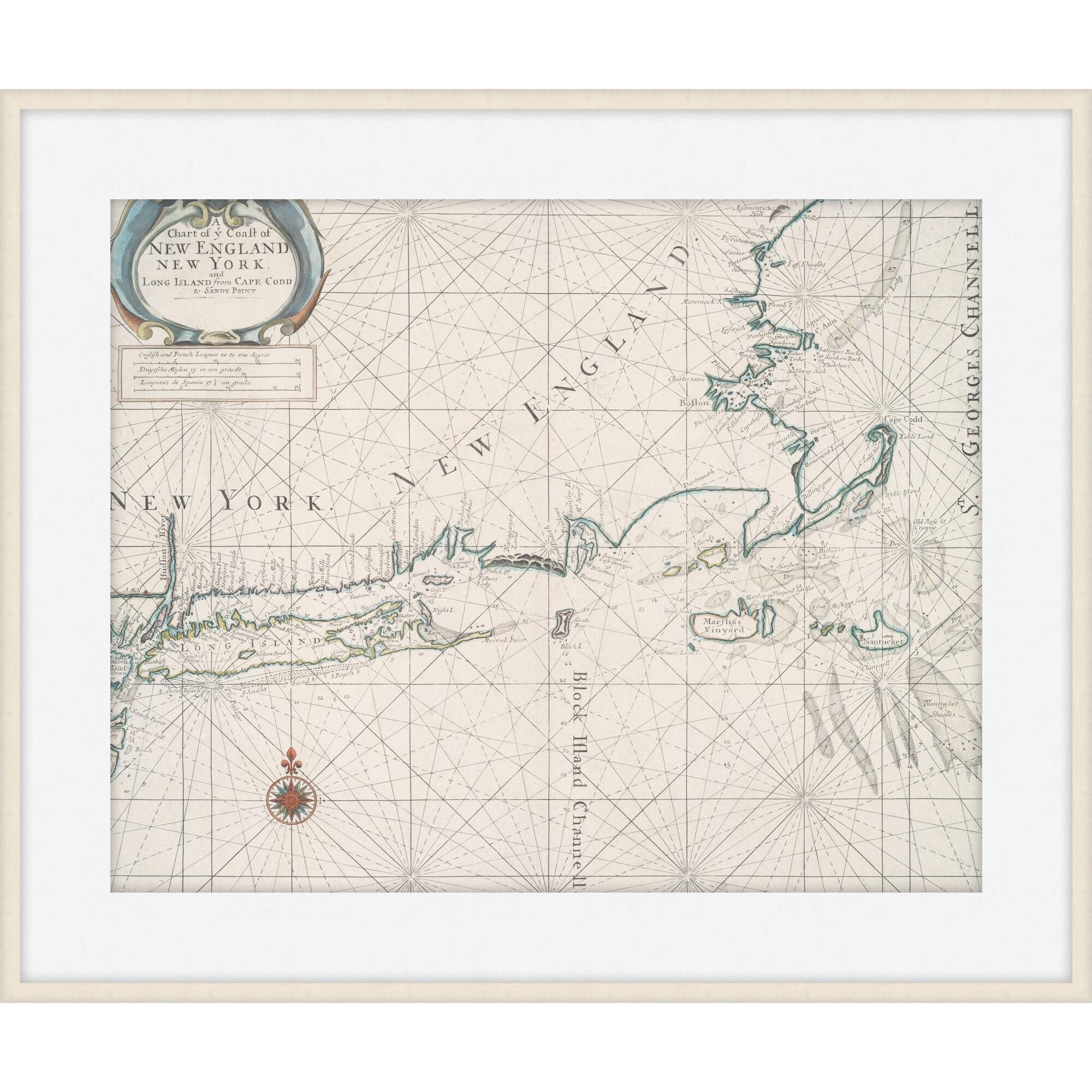 Antique New England Map Print by LEVEL57