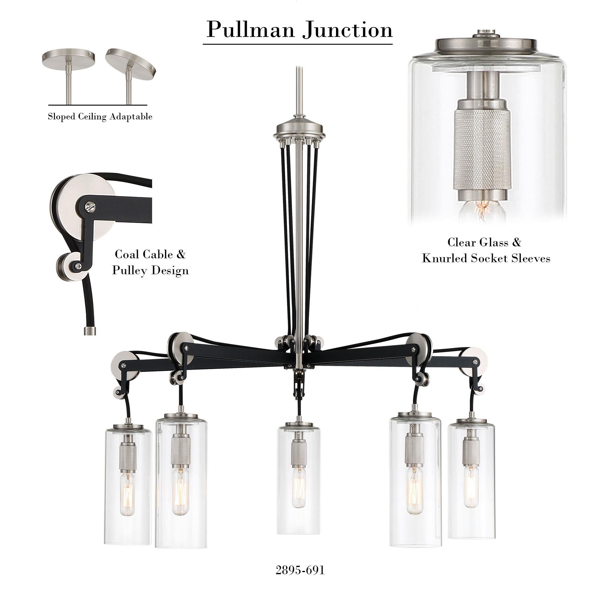 Pullman Junction 28 Inch 5 Light Chandelier by Minka Lavery